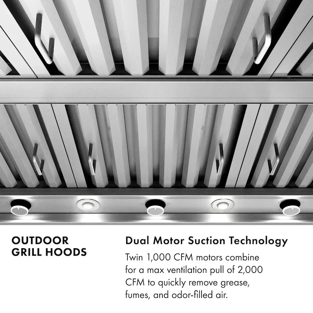 ZLINE 60 in. Wall Mount Outdoor Grill Hood 2000 CFM Stainless Steel [GOW1-60]