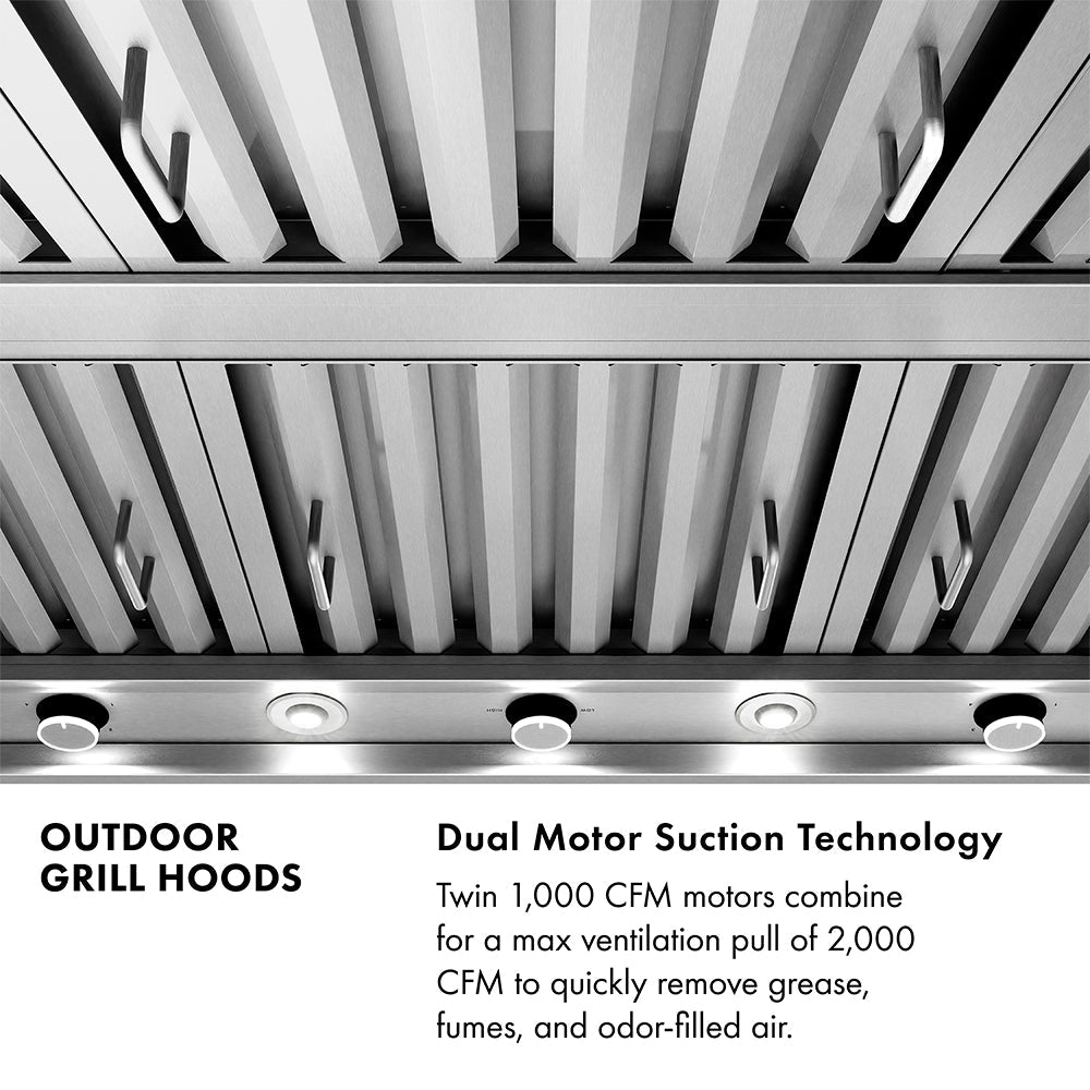 ZLINE 48 in. Wall Mount Outdoor Grill Hood, 2000 CFM (GOW2-48)