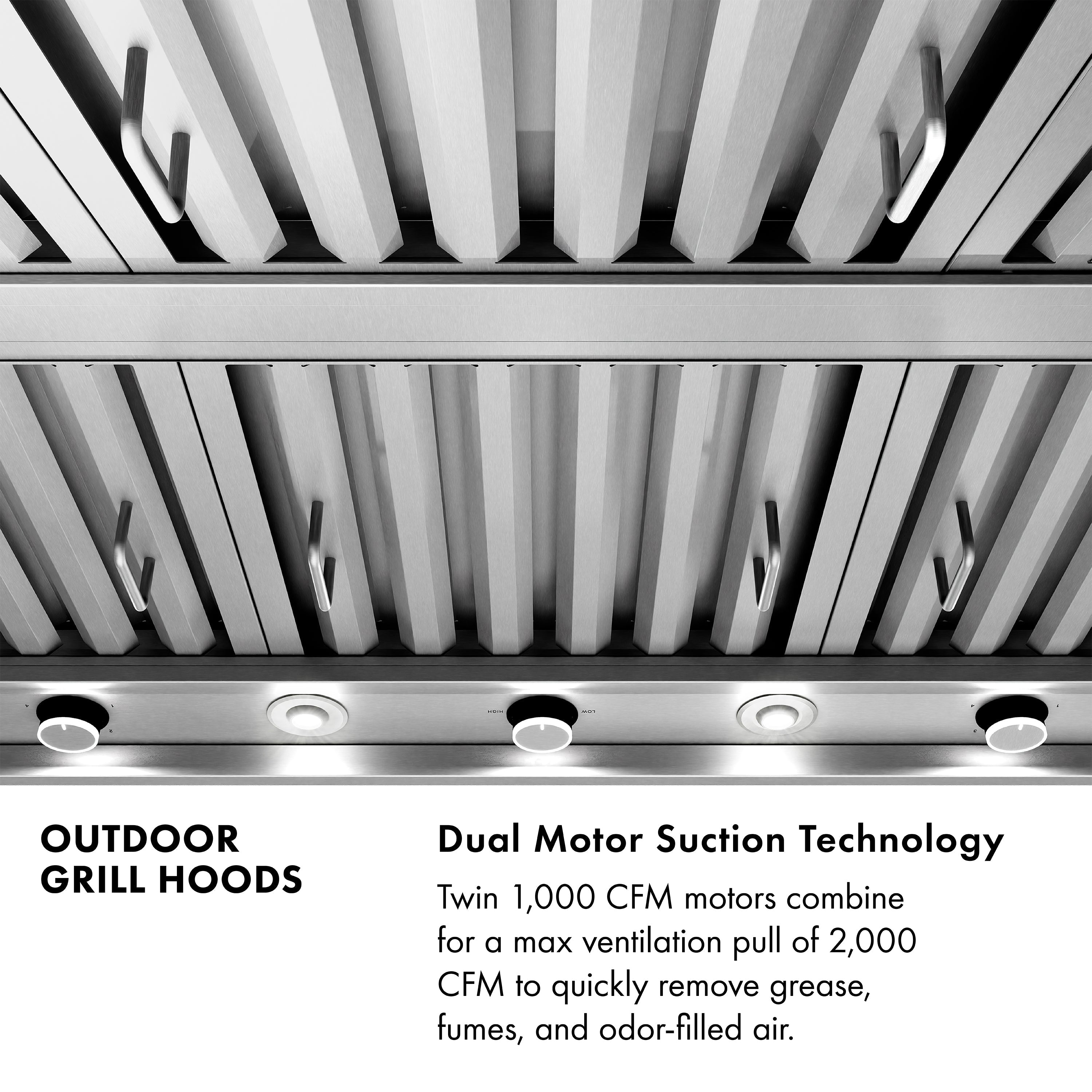 ZLINE 48 in. Under Cabinet Outdoor Grill Hood 2000 CFM (GOU1-48)