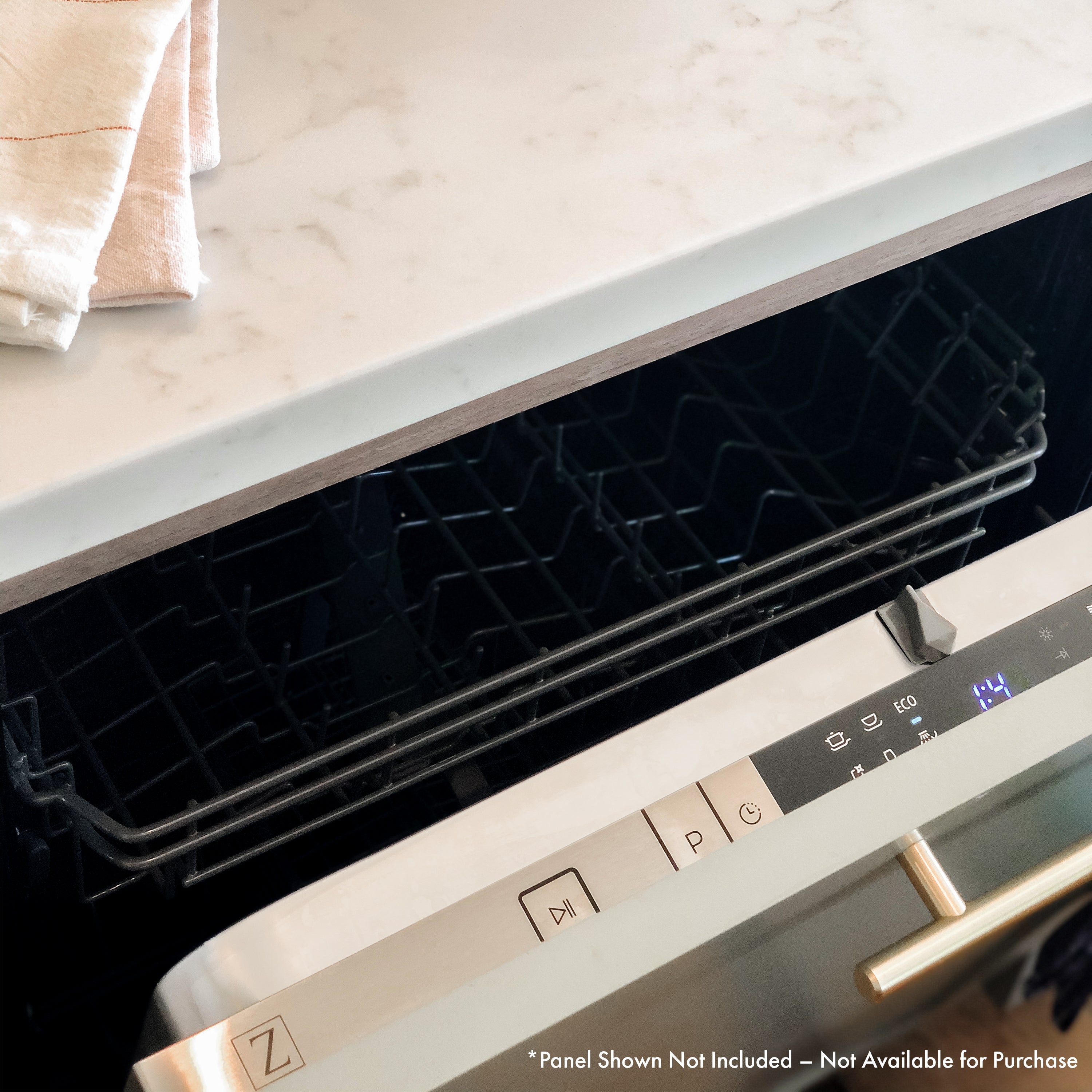 ZLINE 24-Inch Top Control Low-Profile Dishwasher, Custom Panel Ready, Stainless Steel Tub (DW7713-24)