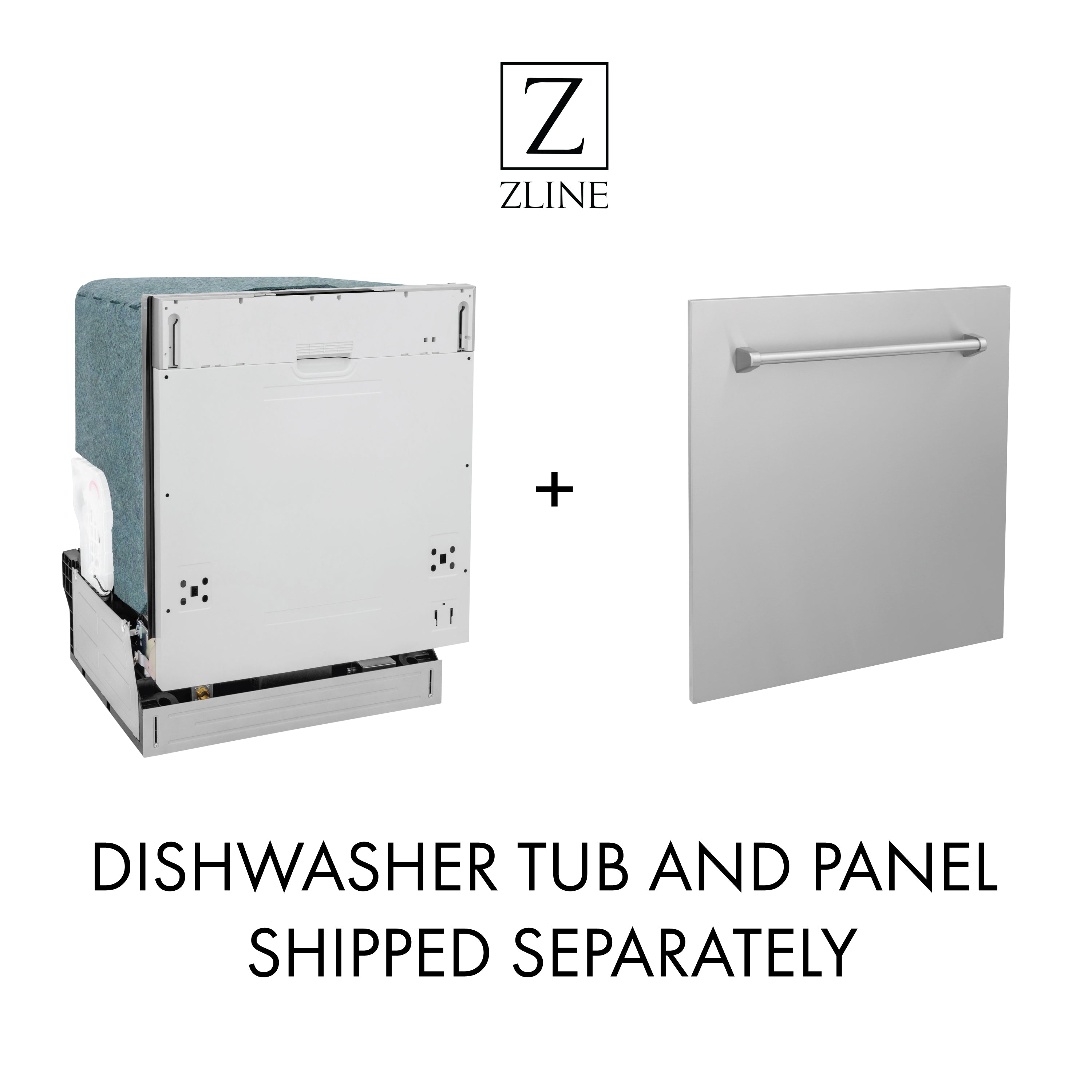 ZLINE 24-Inch Top Control Low-Profile Dishwasher, Custom Panel Ready, Stainless Steel Tub (DW7713-24)