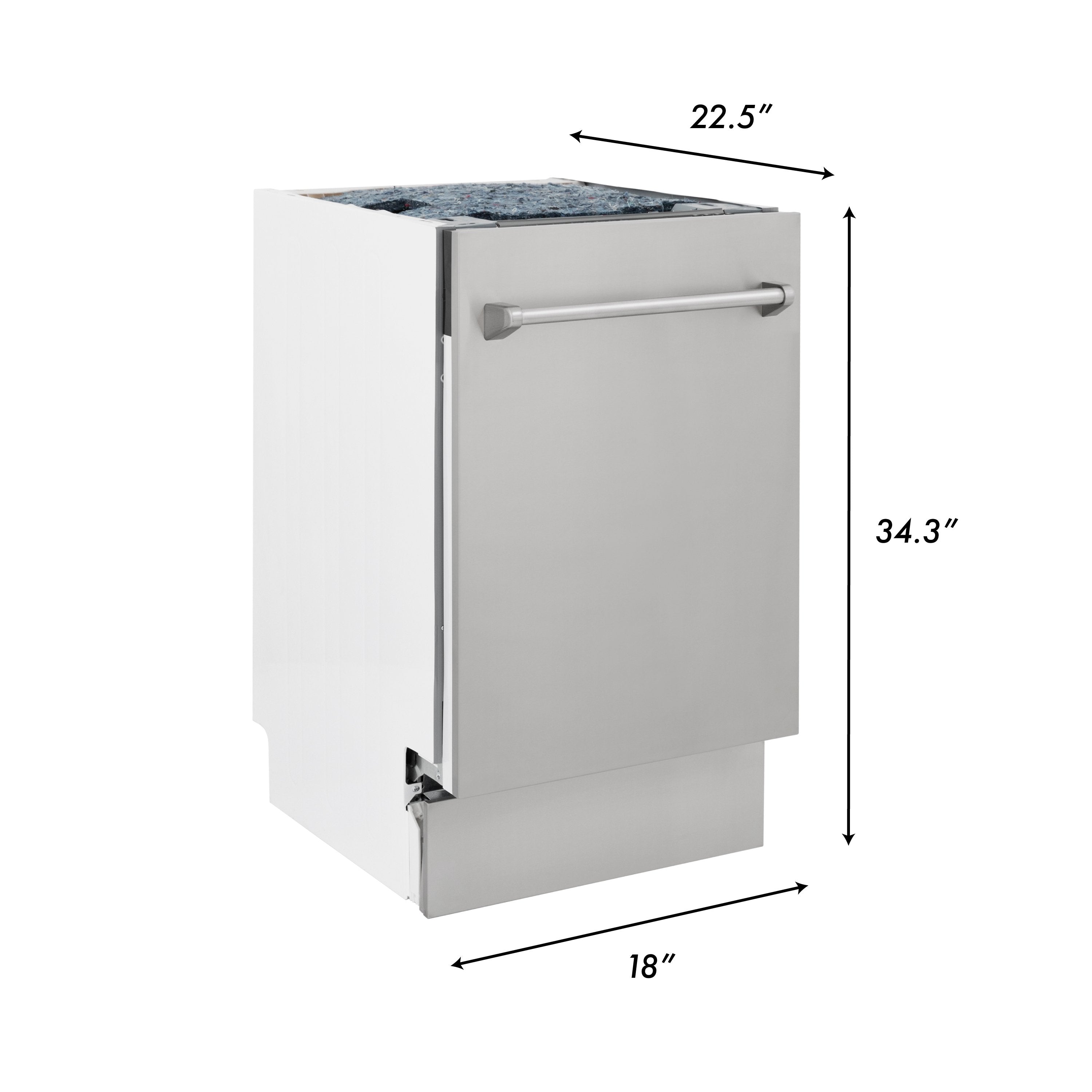 ZLINE 18-Inch Top Control Tall Dishwasher with 3rd Rack, Red Matte Finish, Model DWV-RM-18