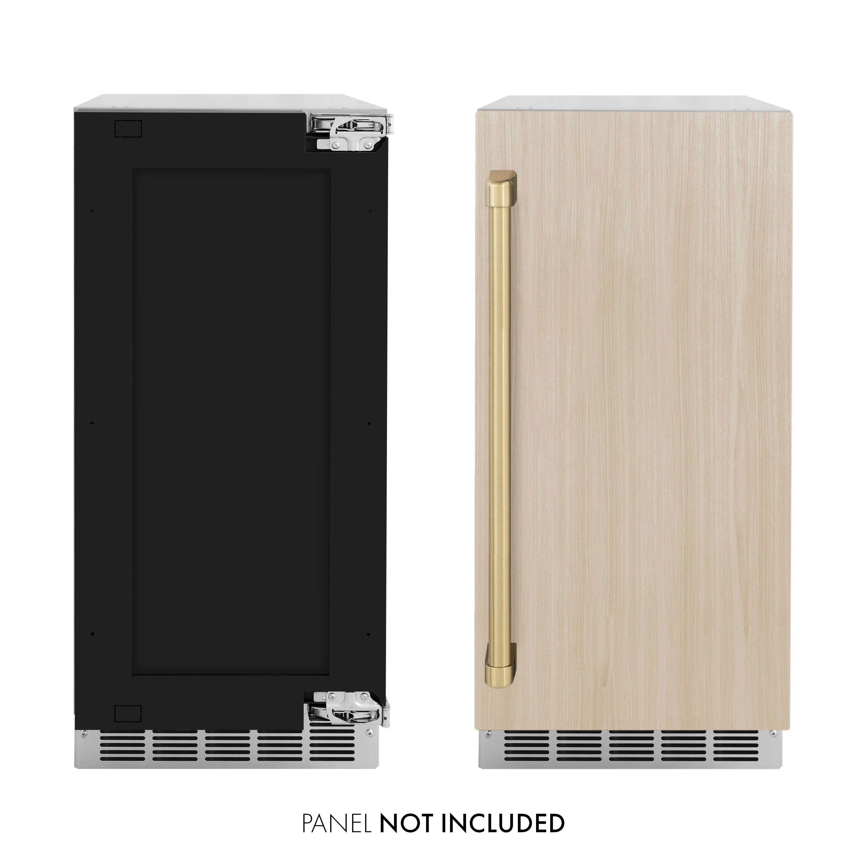 ZLINE Autograph 15" Touchstone Gourmet Ice Maker with Drain Pump and Panel Ready Door with Champagne Bronze Handle, IGMDPZ-15-CB