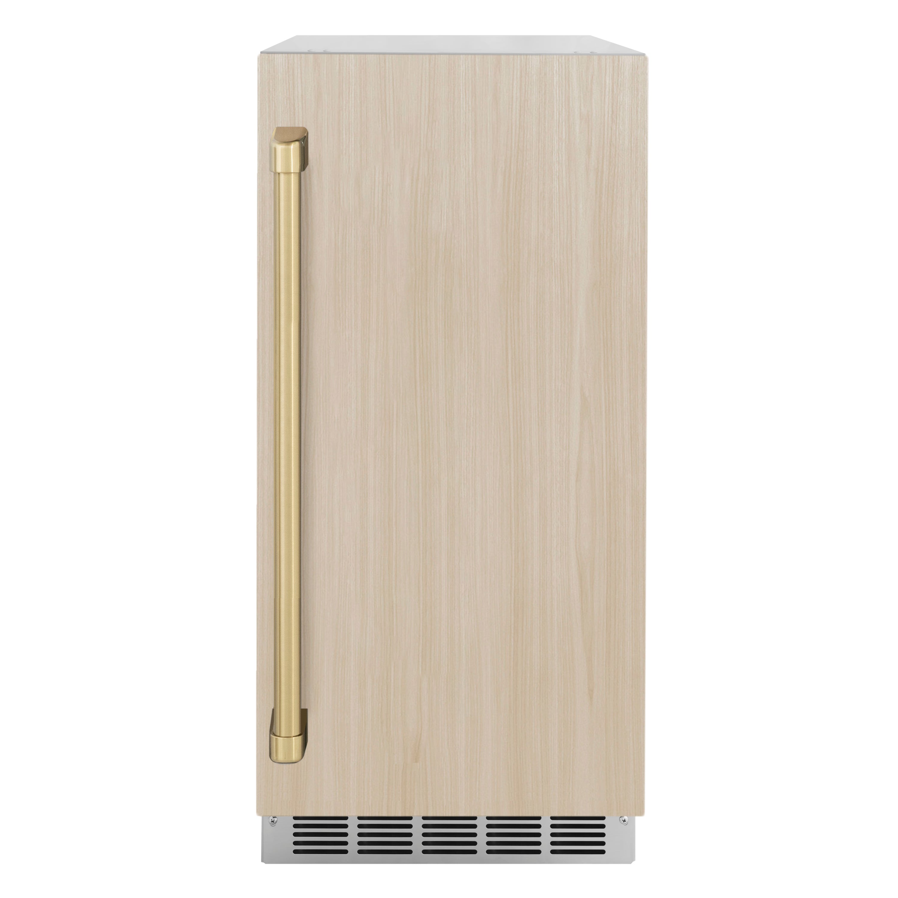 ZLINE Autograph 15" Touchstone Gourmet Ice Maker with Drain Pump and Panel Ready Door with Champagne Bronze Handle, IGMDPZ-15-CB