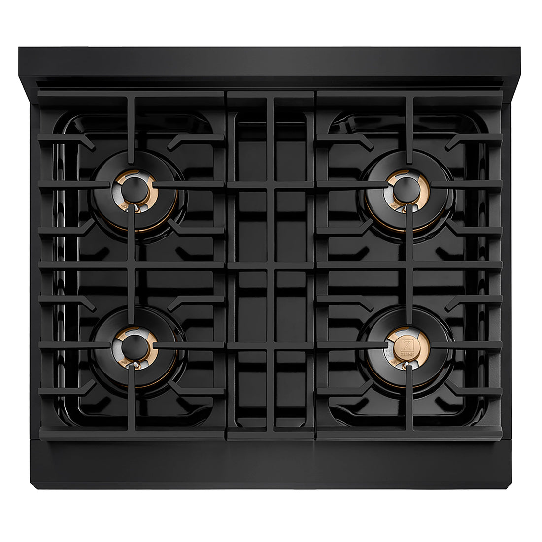 ZLINE 30" Paramount Gas Rangetop with 4 Burner DuoPro™ Cooktop in Black Stainless Steel, PSRTB-30