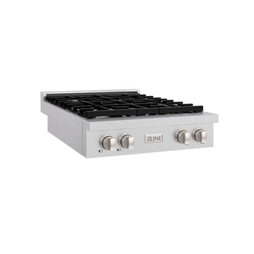 ZLINE Paramount 30" Gas Rangetop with 4 Burners and Porcelain Cooktop in Satin Stainless Steel, SRTS-30
