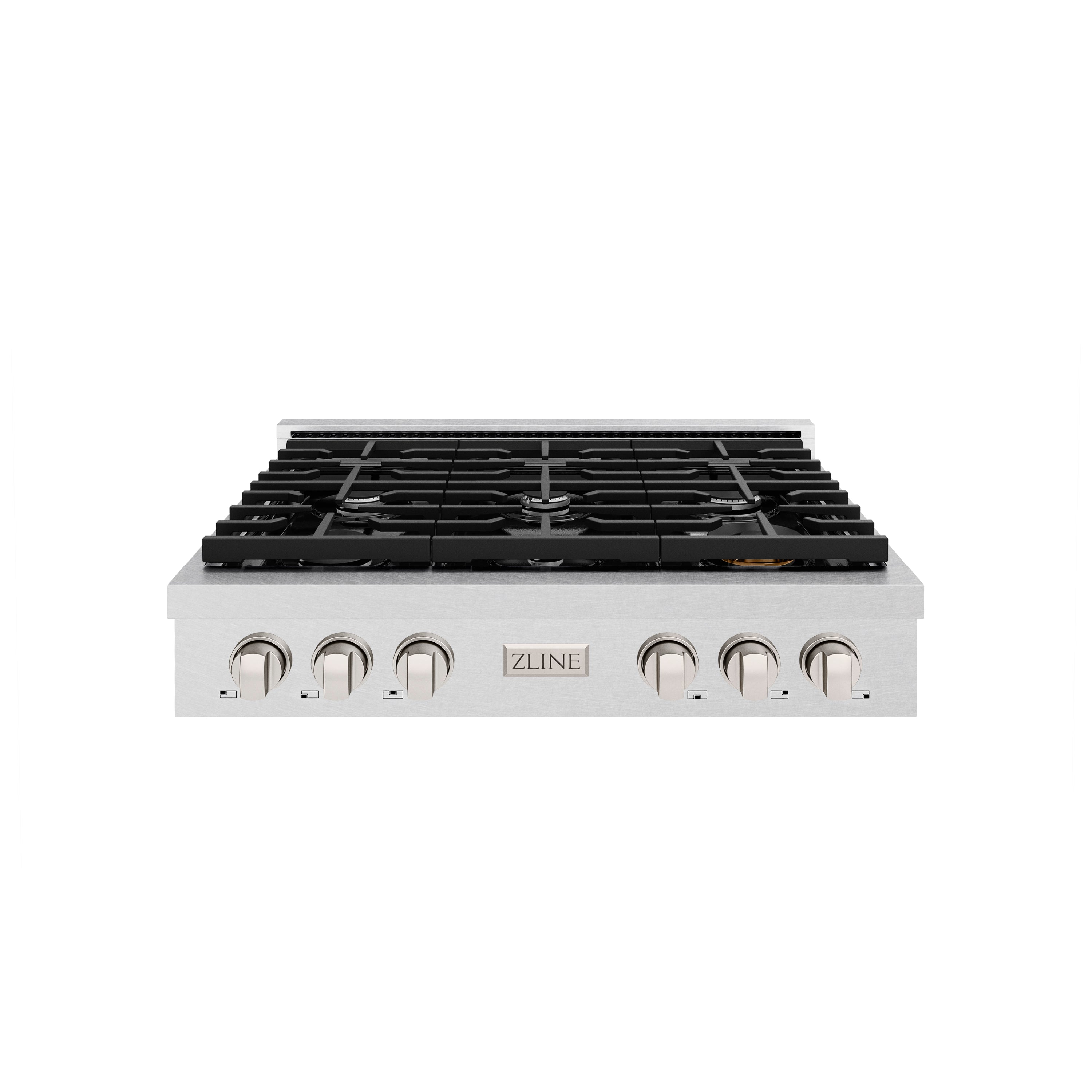 ZLINE Paramount 36" Gas Rangetop with 6 Burners and Porcelain Cooktop in Satin Stainless Steel, SRTS-36