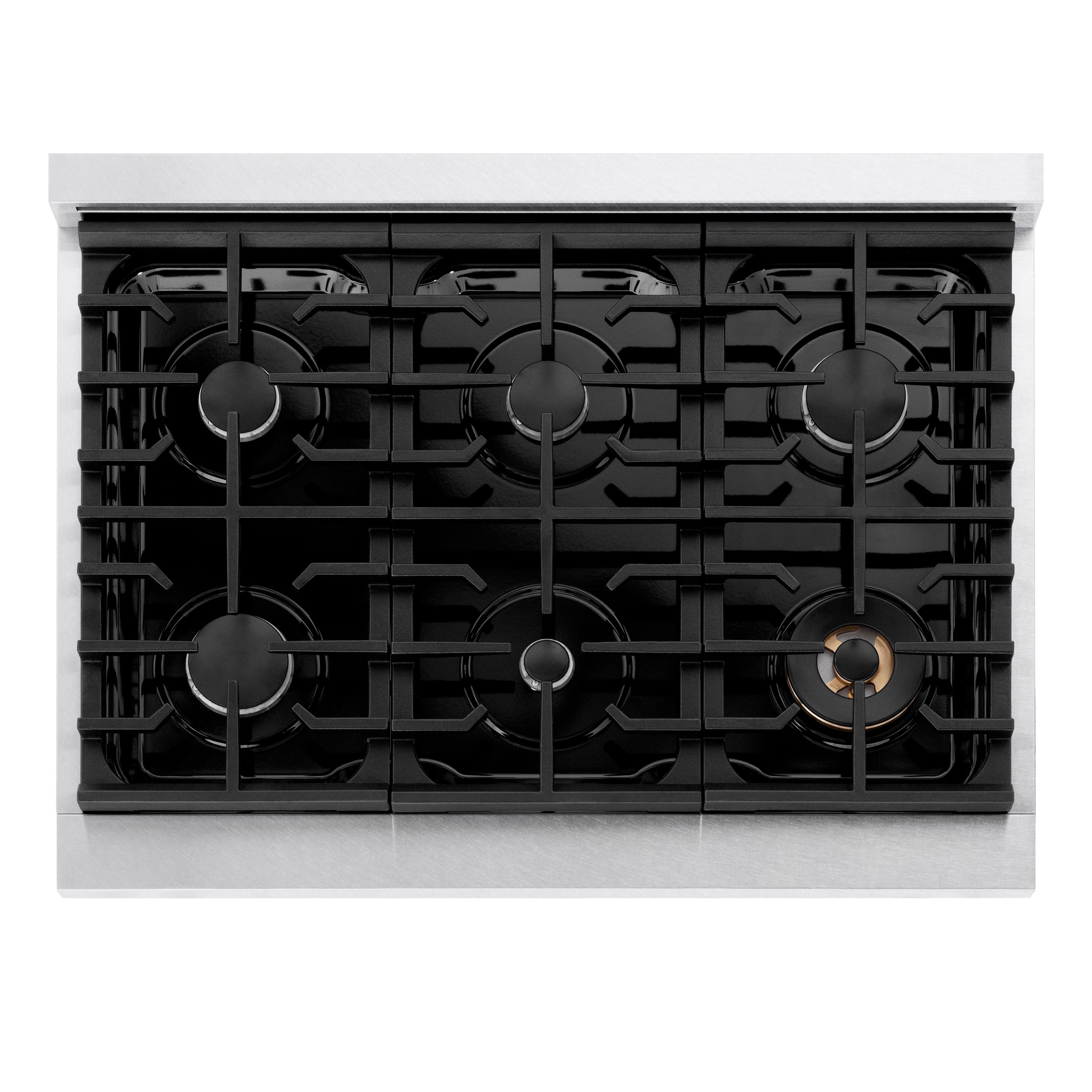ZLINE Paramount 36" Gas Rangetop with 6 Burners and Porcelain Cooktop in Satin Stainless Steel, SRTS-36