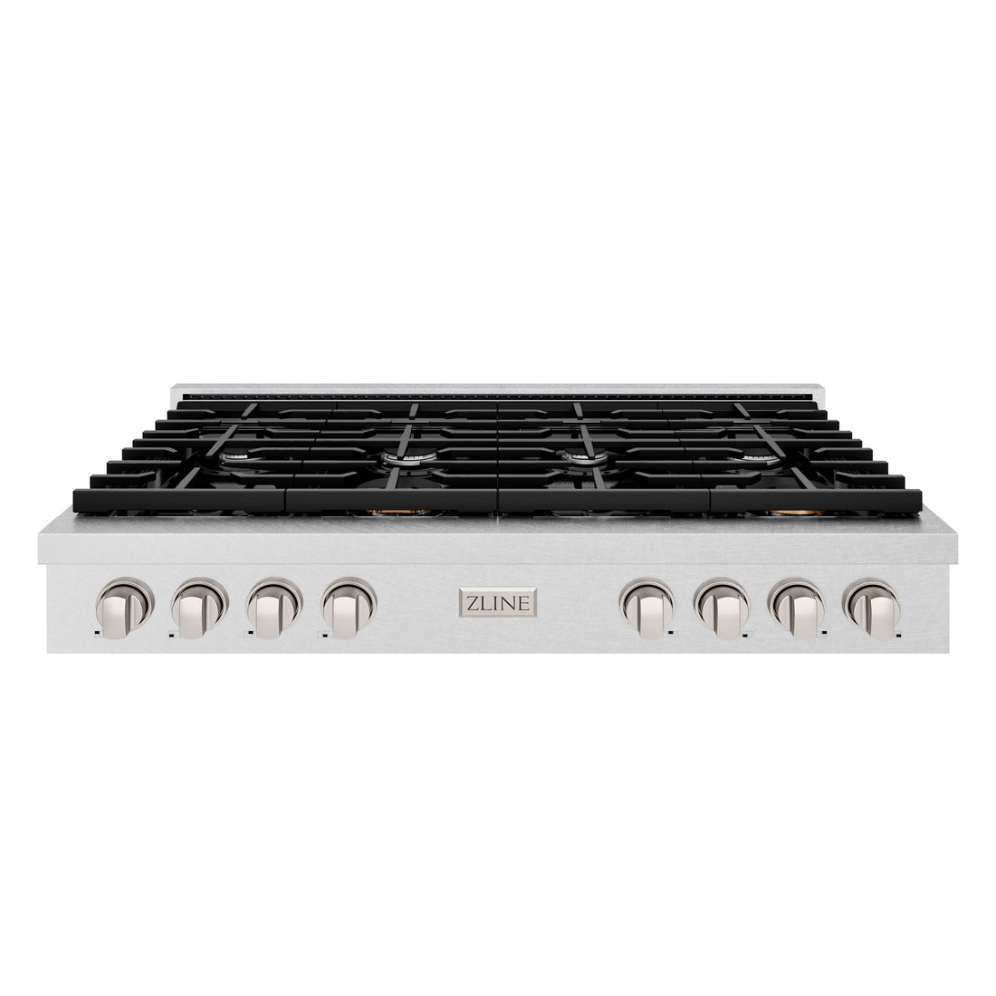 ZLINE Paramount 48" Gas Rangetop with 8 Burners, Cast Iron Griddle and Porcelain Cooktop in Satin Stainless Steel, SRTS-48
