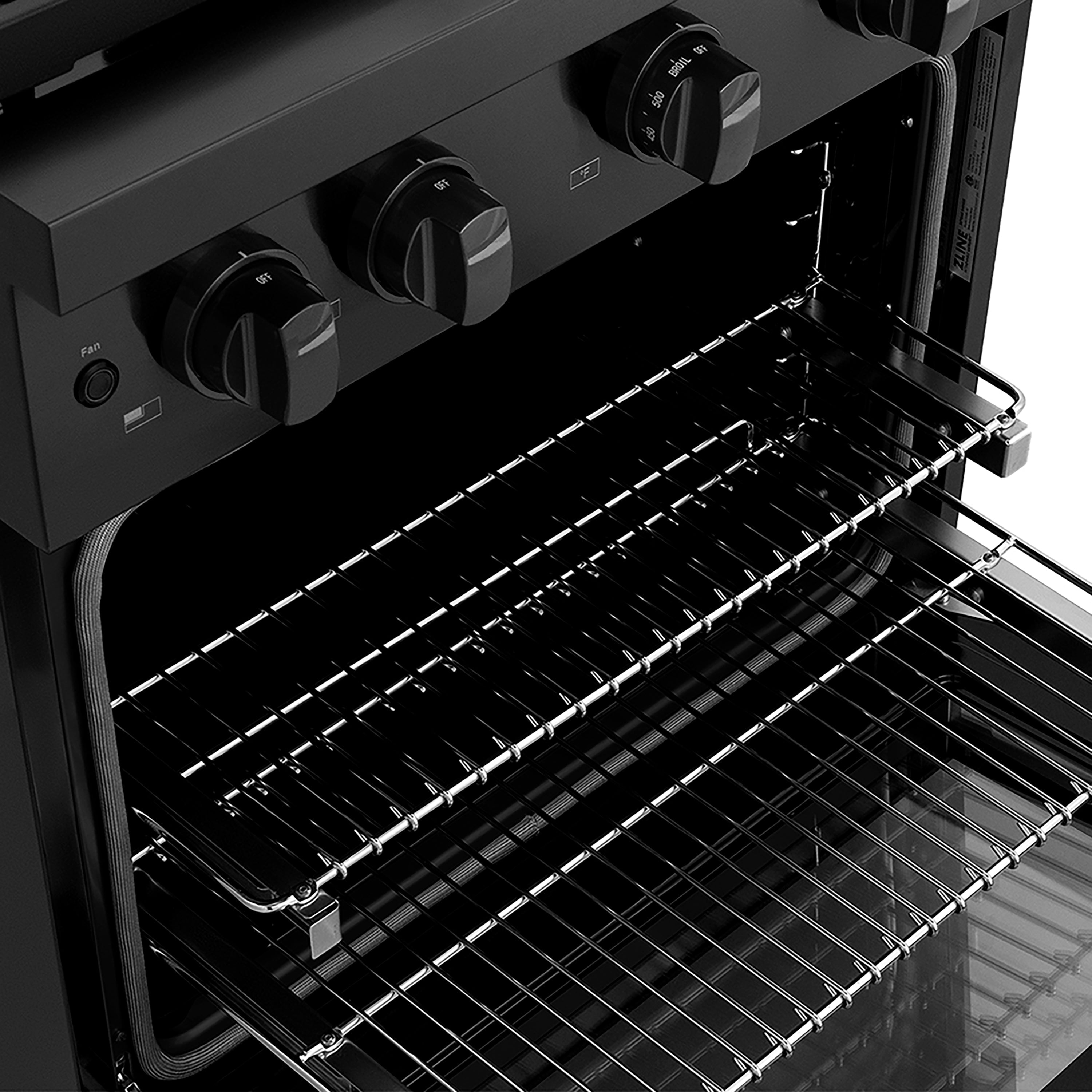 ZLINE 30 in. Dual Fuel Range 4.2 cu. ft. with 4 Burner DuoPro™ Cooktop and Electric Convection Oven, Black Stainless Steel (PSDRB-30)