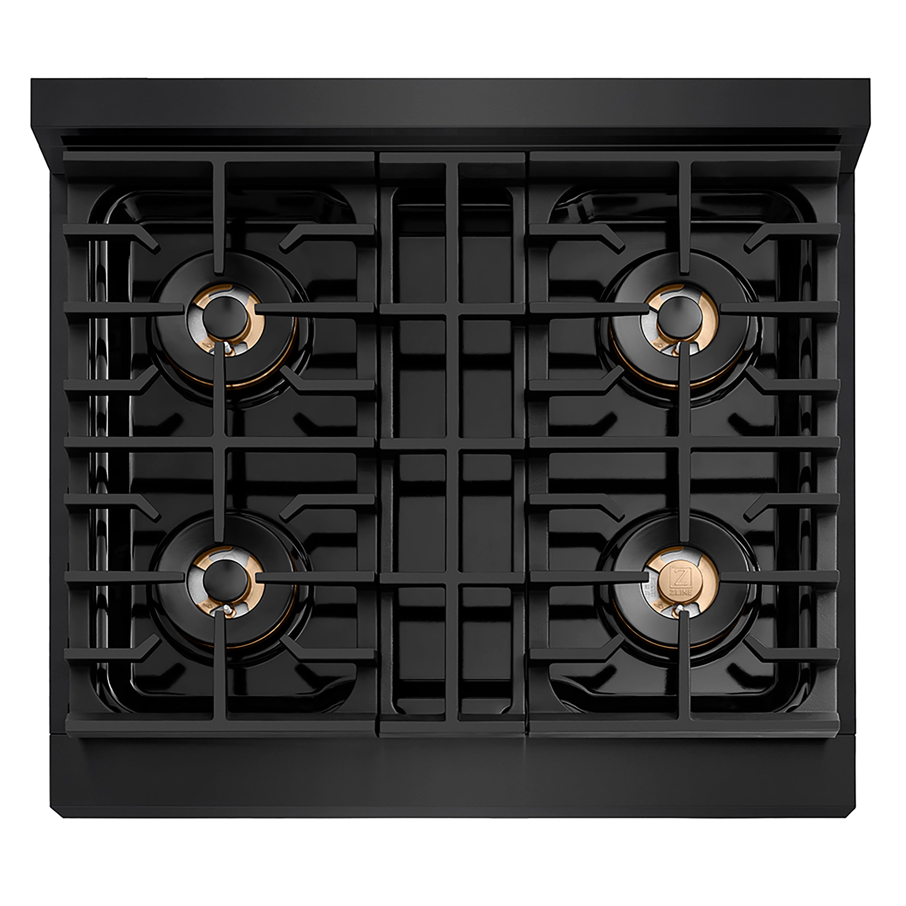 ZLINE 30 in. Dual Fuel Range 4.2 cu. ft. 4 Burner DuoPro™ Cooktop Electric Convection Oven Black Stainless Steel Polished Gold Accents (PSDRBZ-30-G)