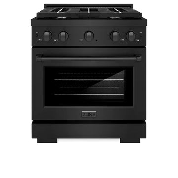 ZLINE Paramount 30-Inch Gas Range with 4 Burners and 4.2 cu. ft. Convection Oven in Black Stainless Steel (Model SGRB-30)