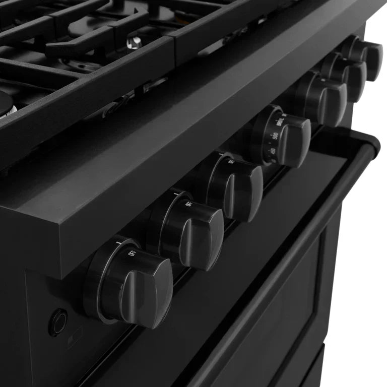 ZLINE Paramount 36 in. Gas Range with Convection Oven, 5.2 cu. ft., 6 Burners, Black Stainless Steel (SGRB-36)