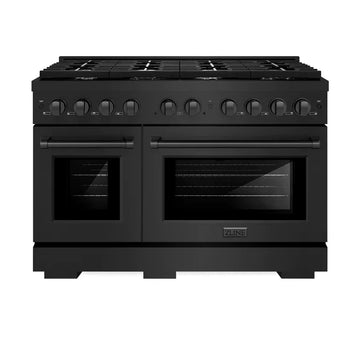 ZLINE Paramount 48-Inch 6.7 cu. ft. Gas Range with 8 Burners and Convection Oven in Black Stainless Steel (SGRB-48)
