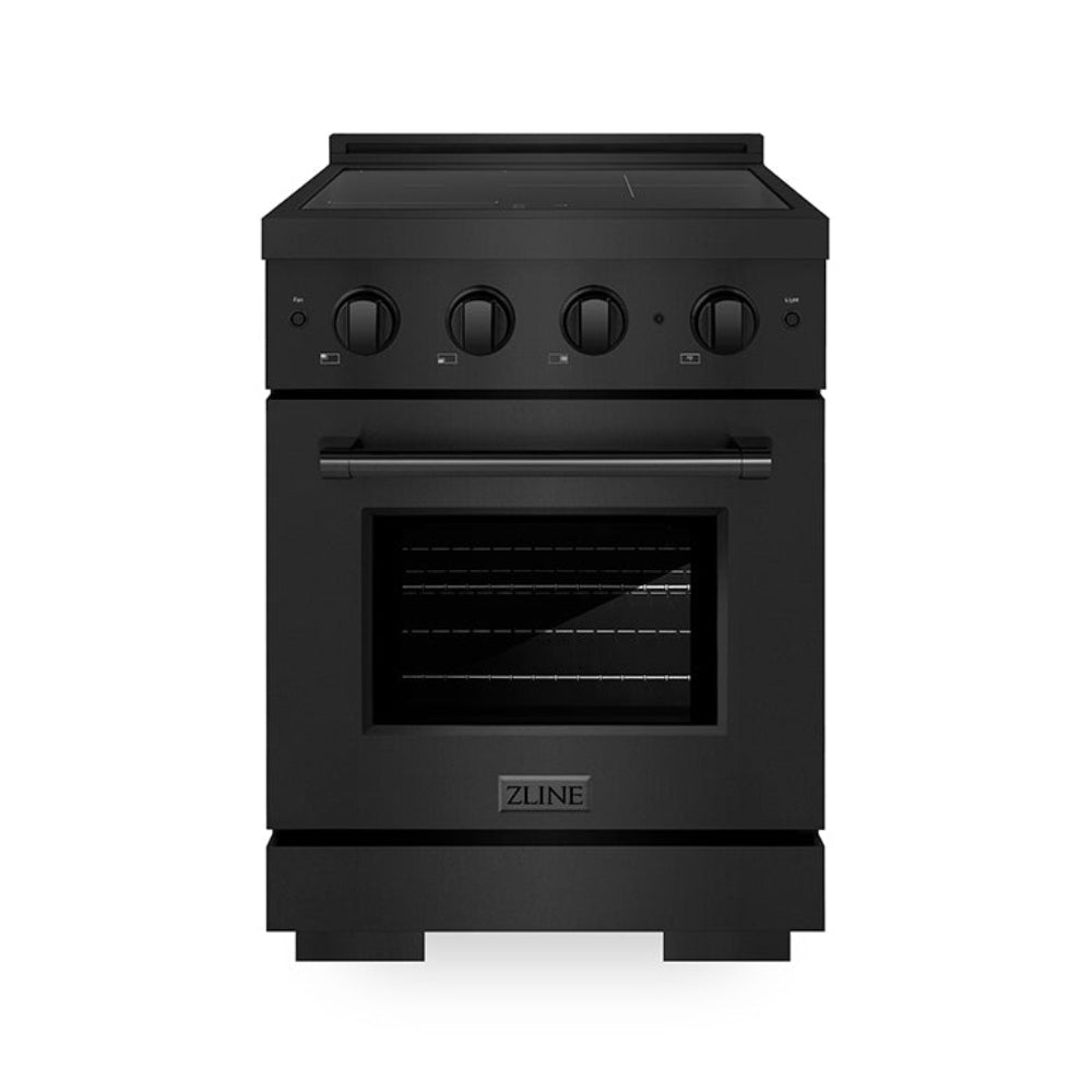 ZLINE 24 in. Induction Range 3.2 cu. ft. Electric Convection Oven 3 Element Cooktop Black Stainless Steel (SINRB-24)