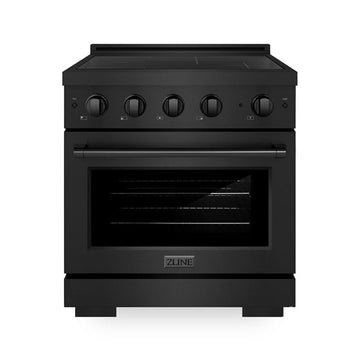 ZLINE 30 in. Induction Range 4.2 cu. ft. 4 Element Cooktop Electric Convection Oven Black Stainless Steel (SINRB-30)