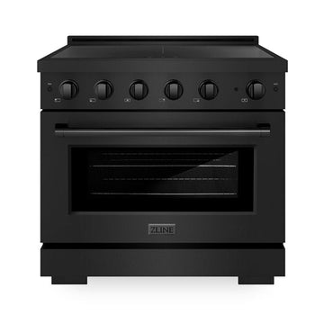 ZLINE 36 in. Induction Range 5.2 cu. ft. Electric Convection Oven 5 Elements Black Stainless Steel (SINRB-36)