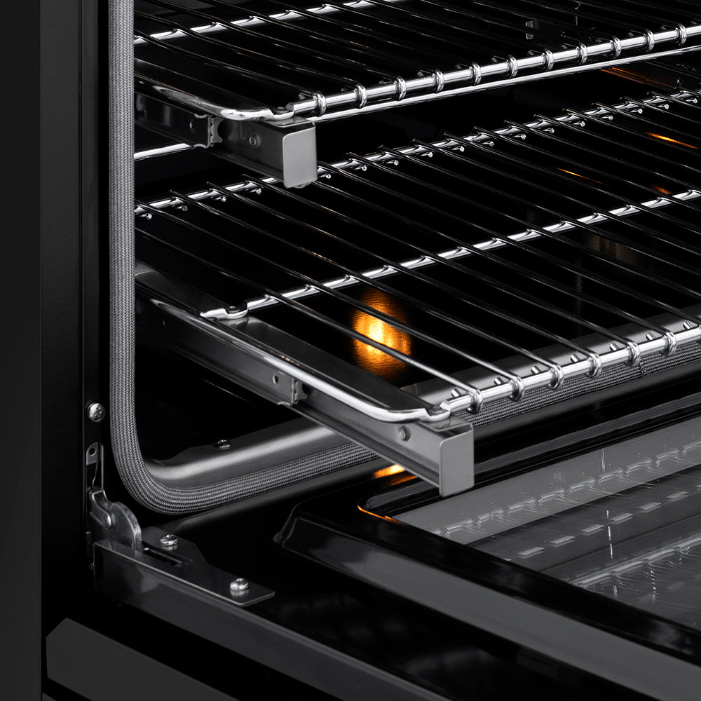 ZLINE 36 in. Induction Range 5.2 cu. ft. 5 Element Cooktop Electric Convection Oven Black Stainless Steel Champagne Bronze Accents (SINRBZ-36-KCB)