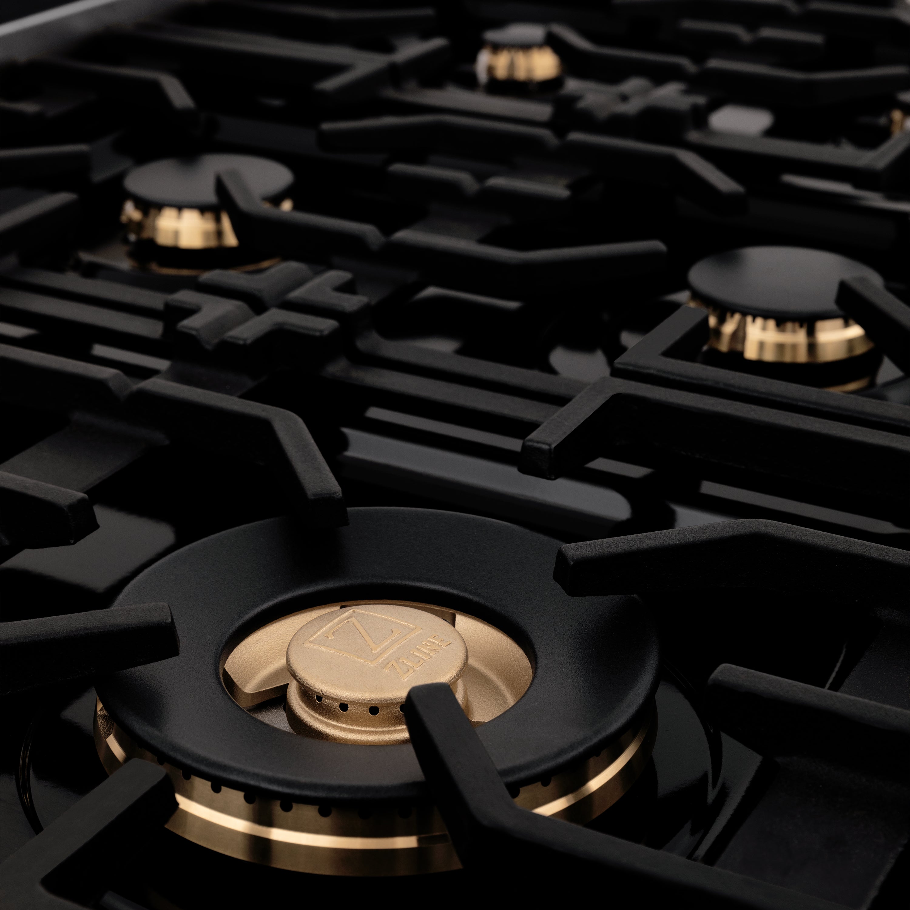 ZLINE 36-Inch Professional Dual Fuel Range, Black Stainless Steel, Brass Burners, Model RAB-BR-36