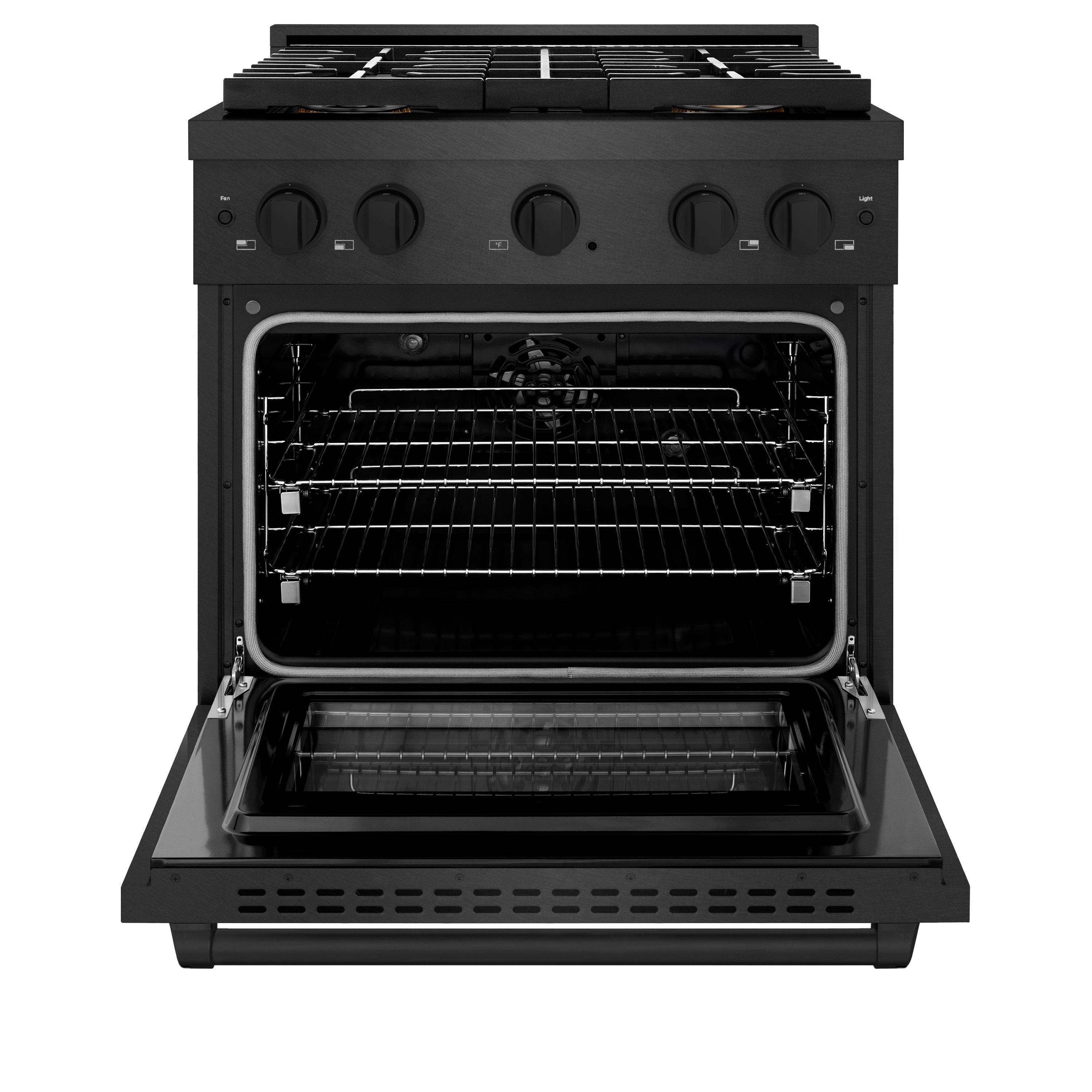 ZLINE 30 in. Dual Fuel Range 4.2 cu. ft. 4 Burner DuoPro™ Cooktop Black Satin Stainless Steel (PSDRBS-30)
