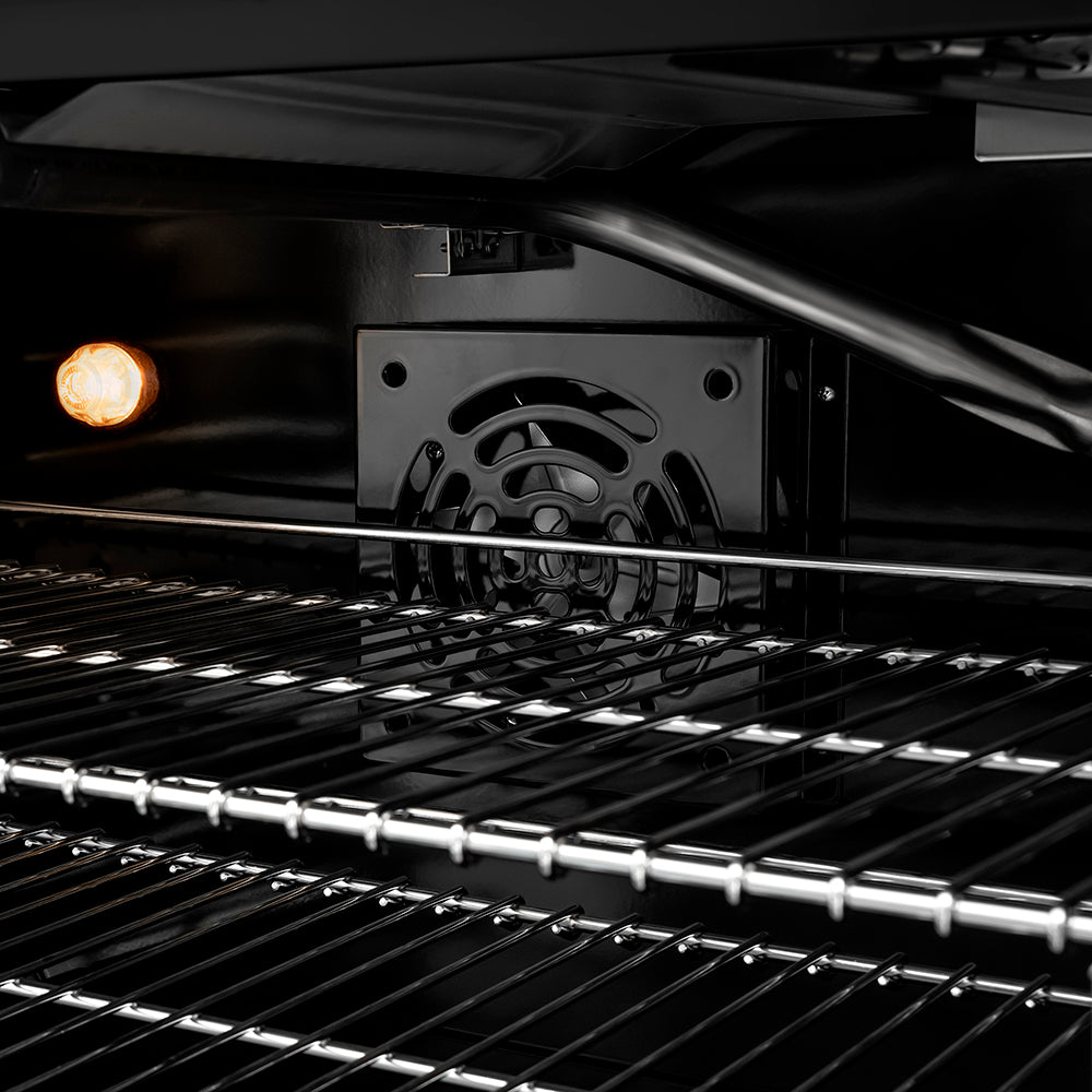 ZLINE 30 in. Gas Range 4.2 cu. ft. 4 Burner Cooktop Convection Oven Black Satin Stainless Steel (SGRBS-30)