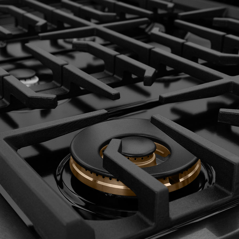 ZLINE 48 in Gas Range Double Oven 6.7 cu. ft. 8 Burner Cooktop Black Satin Stainless Steel (SGRBS-48)