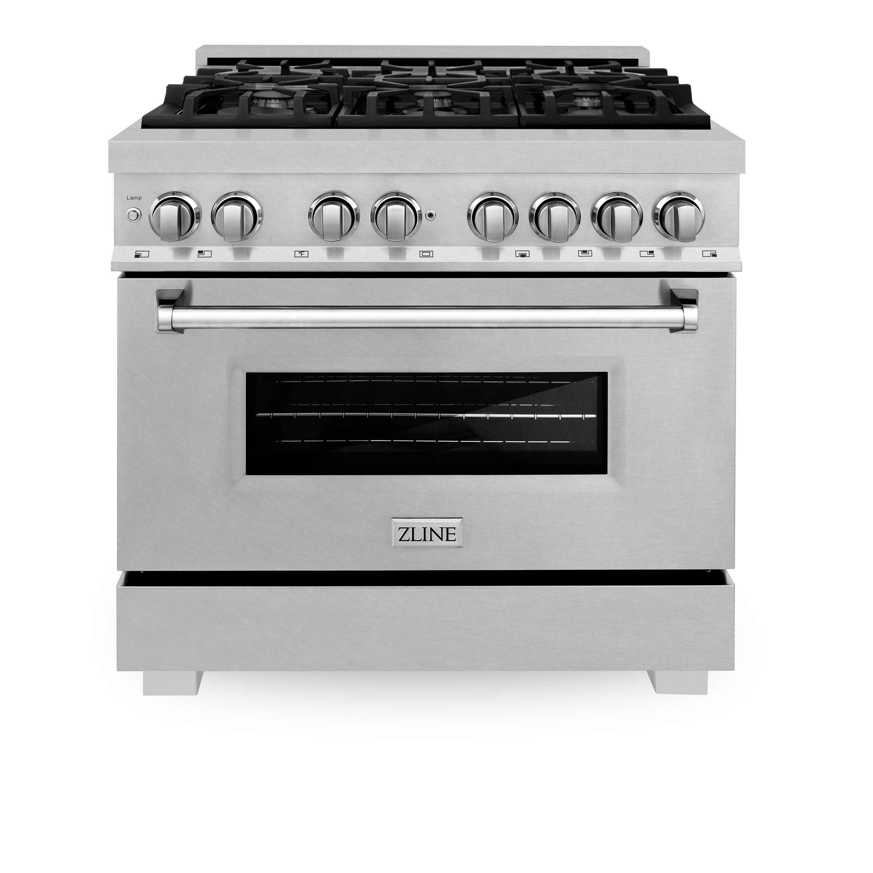 ZLINE Legacy 36-Inch Dual Fuel Range with 6-Burner Gas Cooktop and 4.6 cu ft Electric Convection Oven, Satin Stainless Steel (RAS-SN-36)