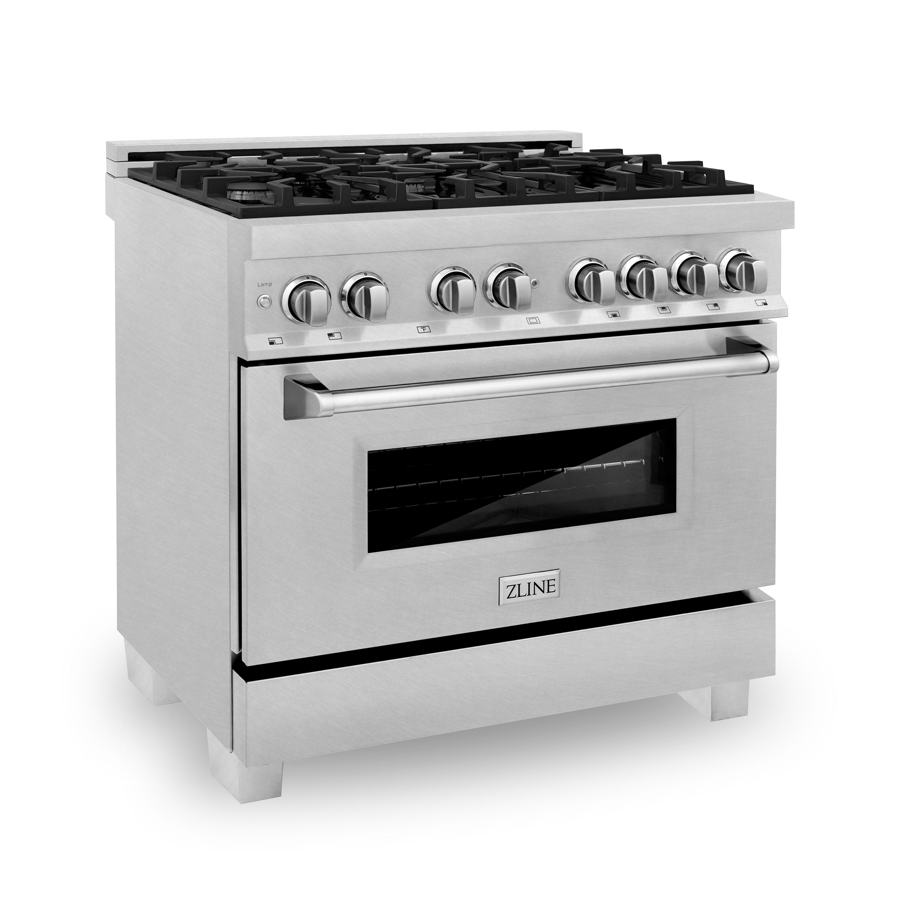 ZLINE Legacy 36-Inch Dual Fuel Range with 6-Burner Gas Cooktop and 4.6 cu ft Electric Convection Oven, Satin Stainless Steel (RAS-SN-36)