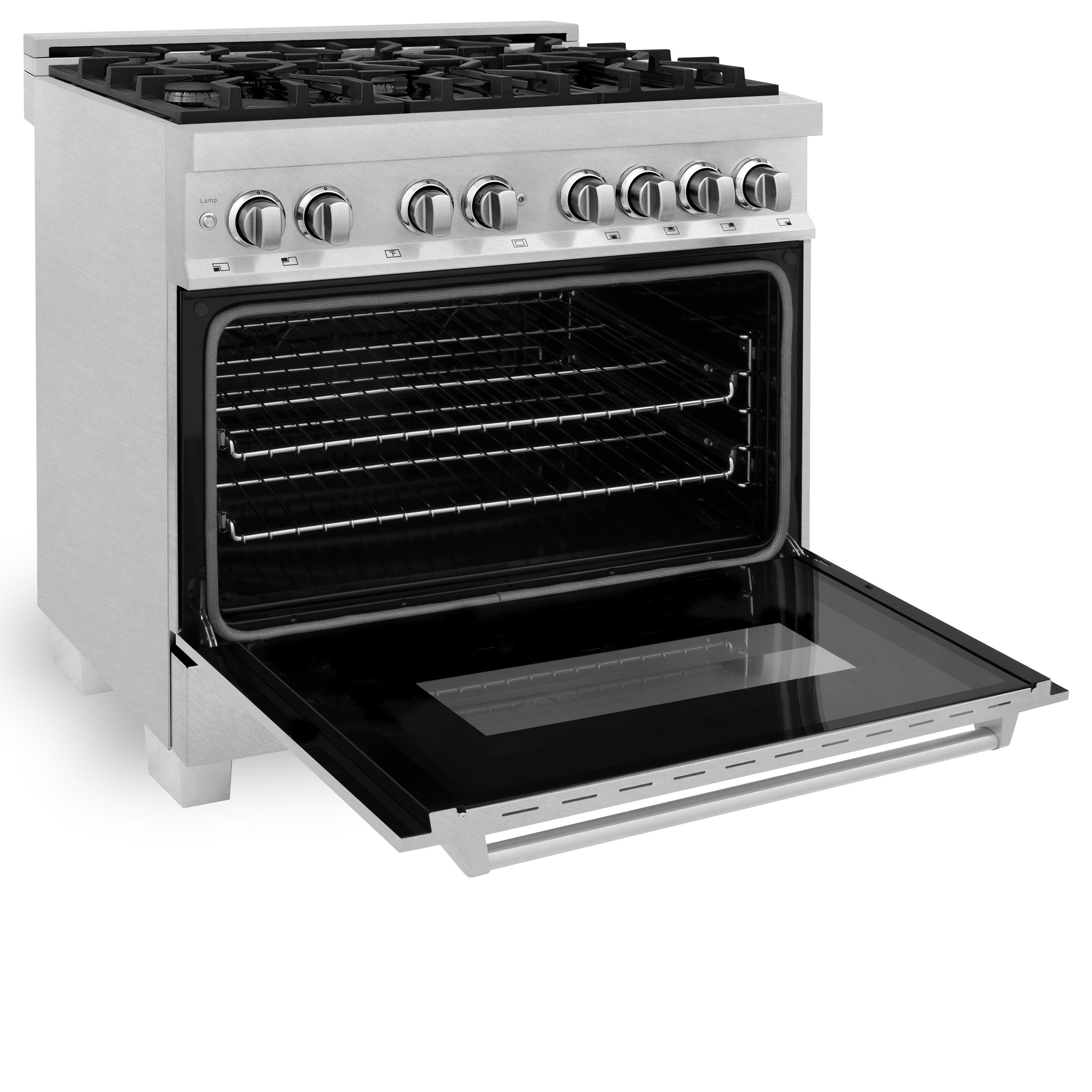 ZLINE Legacy 36-Inch Dual Fuel Range with 6-Burner Gas Cooktop and 4.6 cu ft Electric Convection Oven, Satin Stainless Steel (RAS-SN-36)