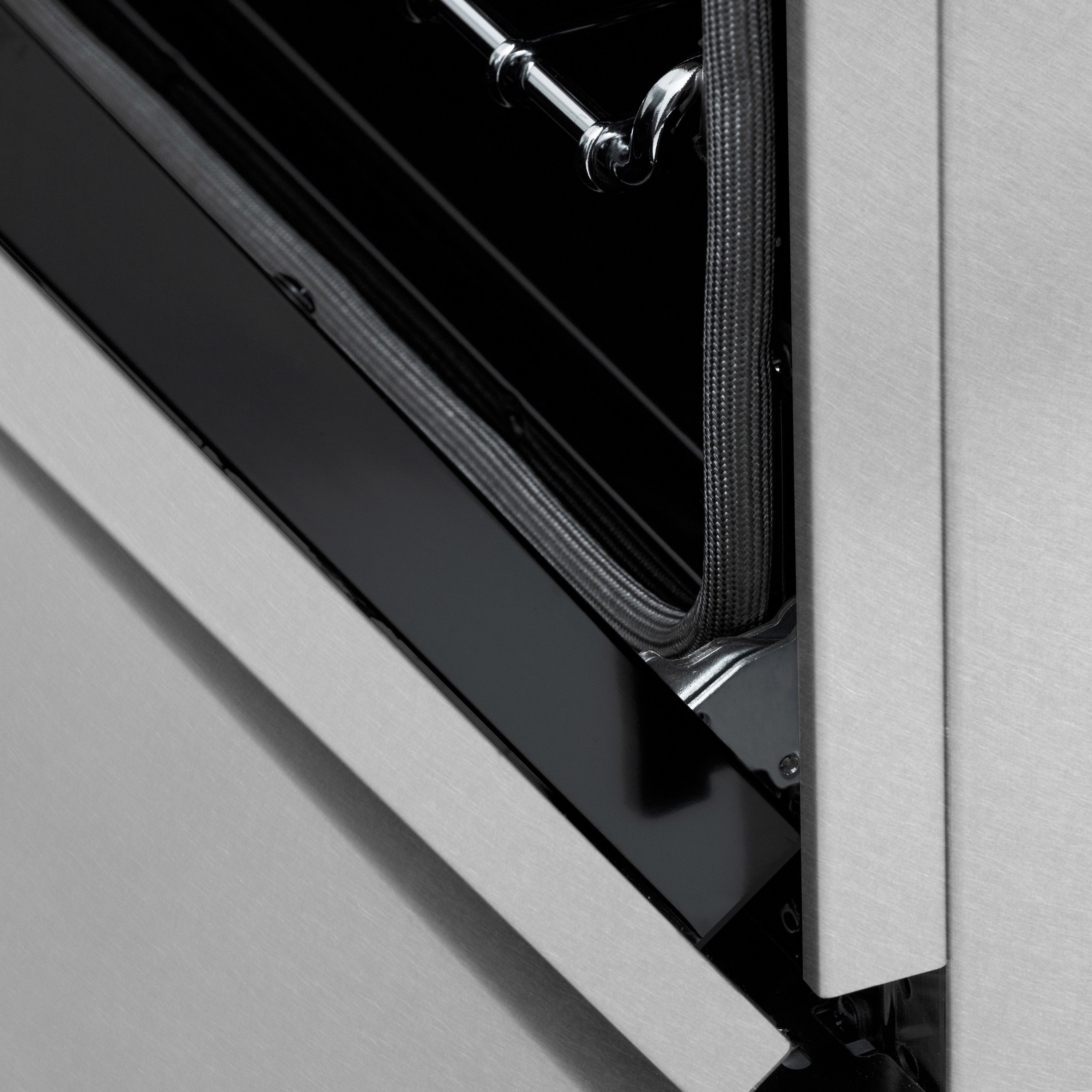 ZLINE 36 in. 4.6 cu. ft. Legacy Series Dual Fuel Range with 6-Burner Gas Cooktop and Electric Convection Oven in Satin Stainless Steel with Brass Burners (RAS-SN-BR-36)