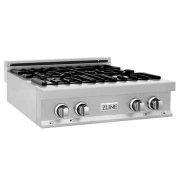 ZLINE 30" Legacy Gas Rangetop with 4 Burners and Porcelain Cooktop in Satin Stainless Steel, RTS-30