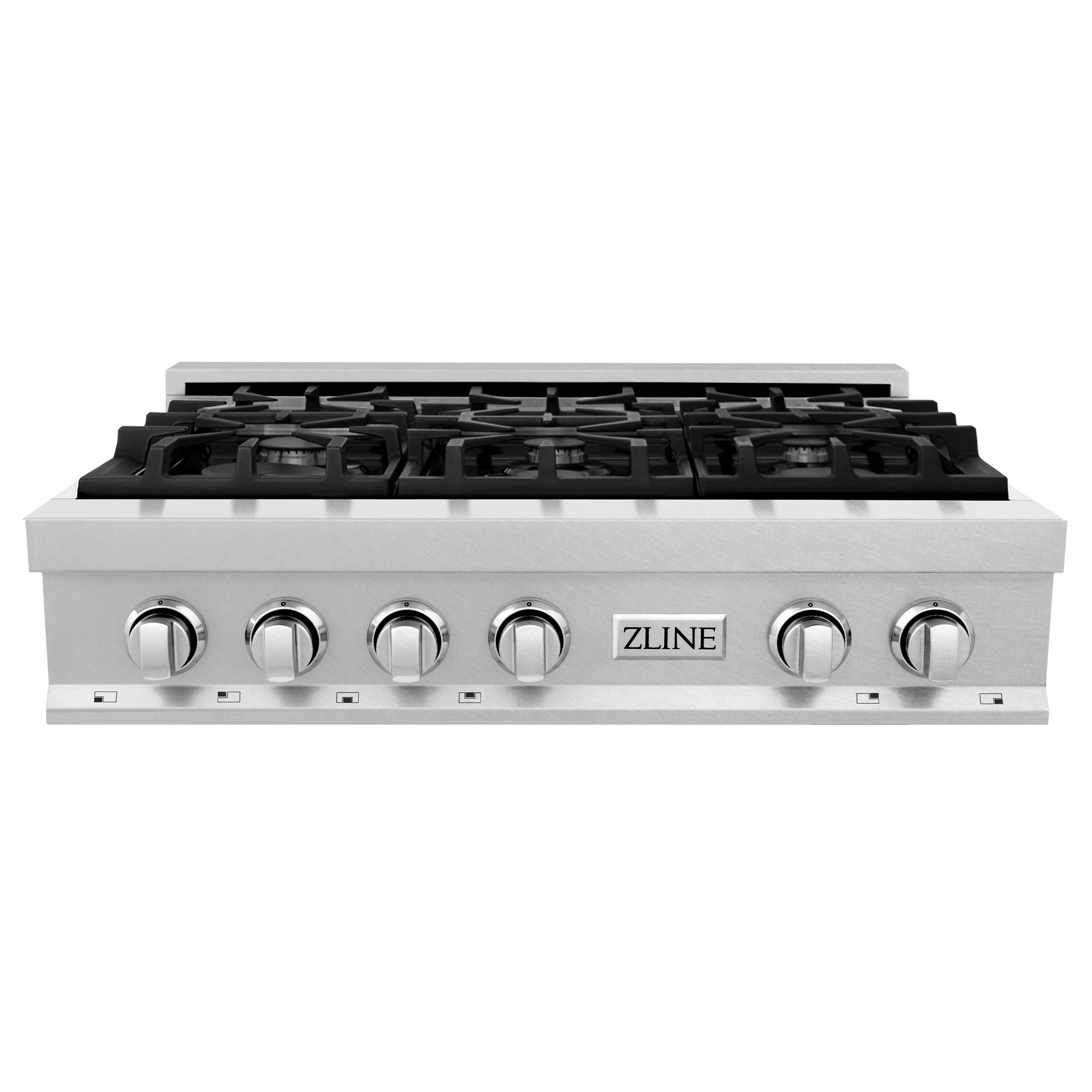ZLINE 36" Legacy Gas Rangetop with 6 Burners and Porcelain Cooktop in Satin Stainless Steel, RTS-36