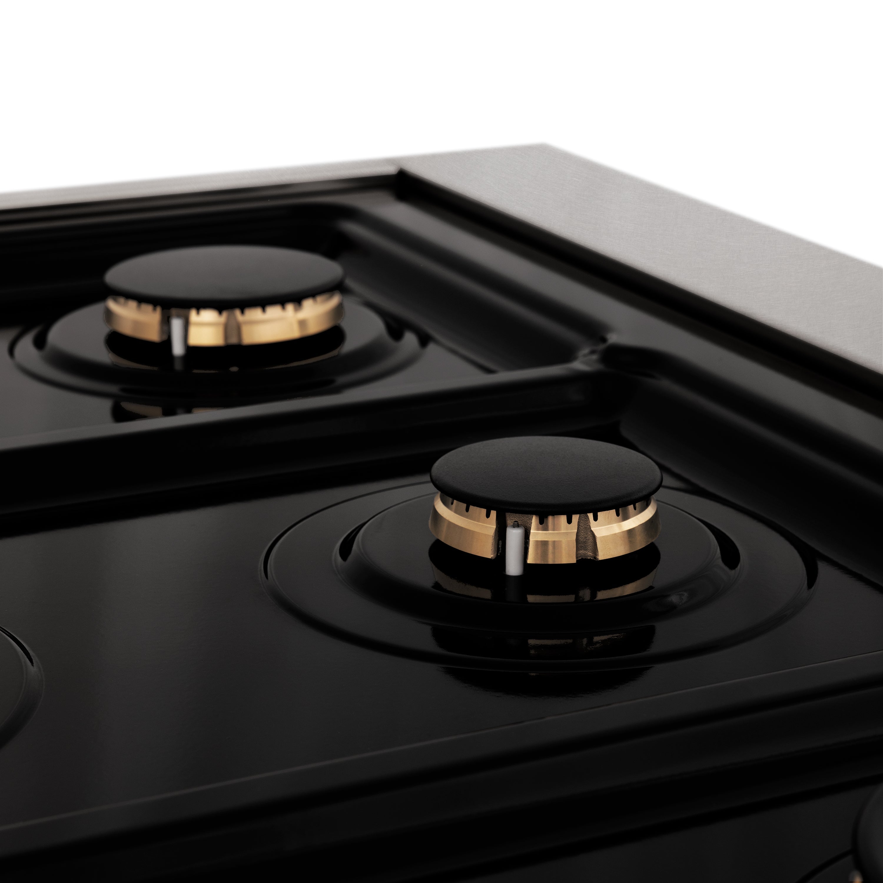 ZLINE Autograph 60 in. Legacy Dual Fuel Range with 9 Gas Burners and Double Electric Convection Ovens, 7.4 cu. ft., Satin Stainless Steel with White Matte Doors and Matte Black Accents (RASZ-WM-60-MB)