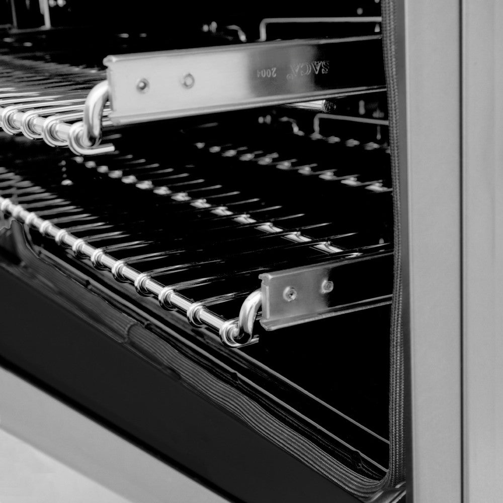 ZLINE Autograph Edition 48 in. 6.0 cu. ft. Dual Fuel Range with Gas Cooktop and Electric Convection Oven in Stainless Steel with Black Matte Accents (RAZ-48-MB)