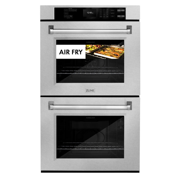 ZLINE 30" Professional True Convection Double Wall Oven with Air Fry and Self Clean in Satin Stainless Steel, WADS-30