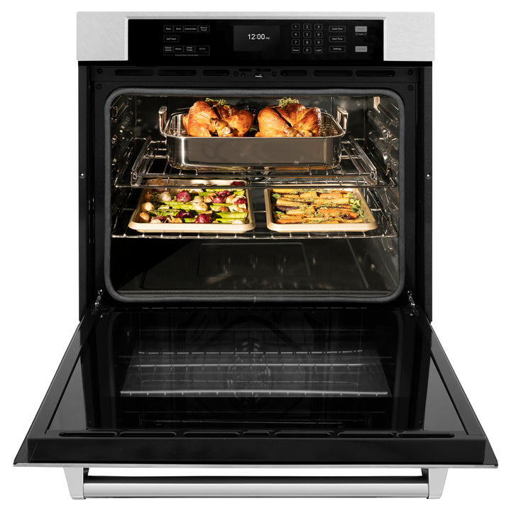 ZLINE 30" Professional True Convection Single Wall Oven with Air Fry and Self Clean in Satin Stainless Steel, WASS-30