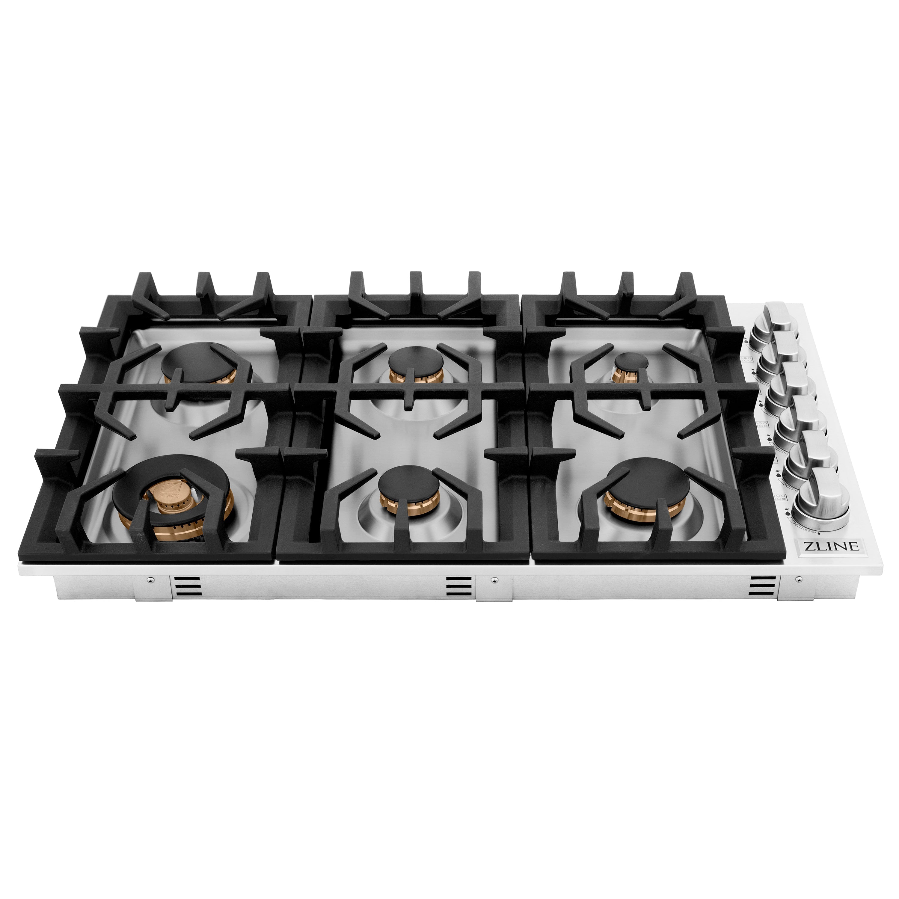ZLINE 36" Gas Cooktop with 6 Gas Brass Burners, RC-BR-36