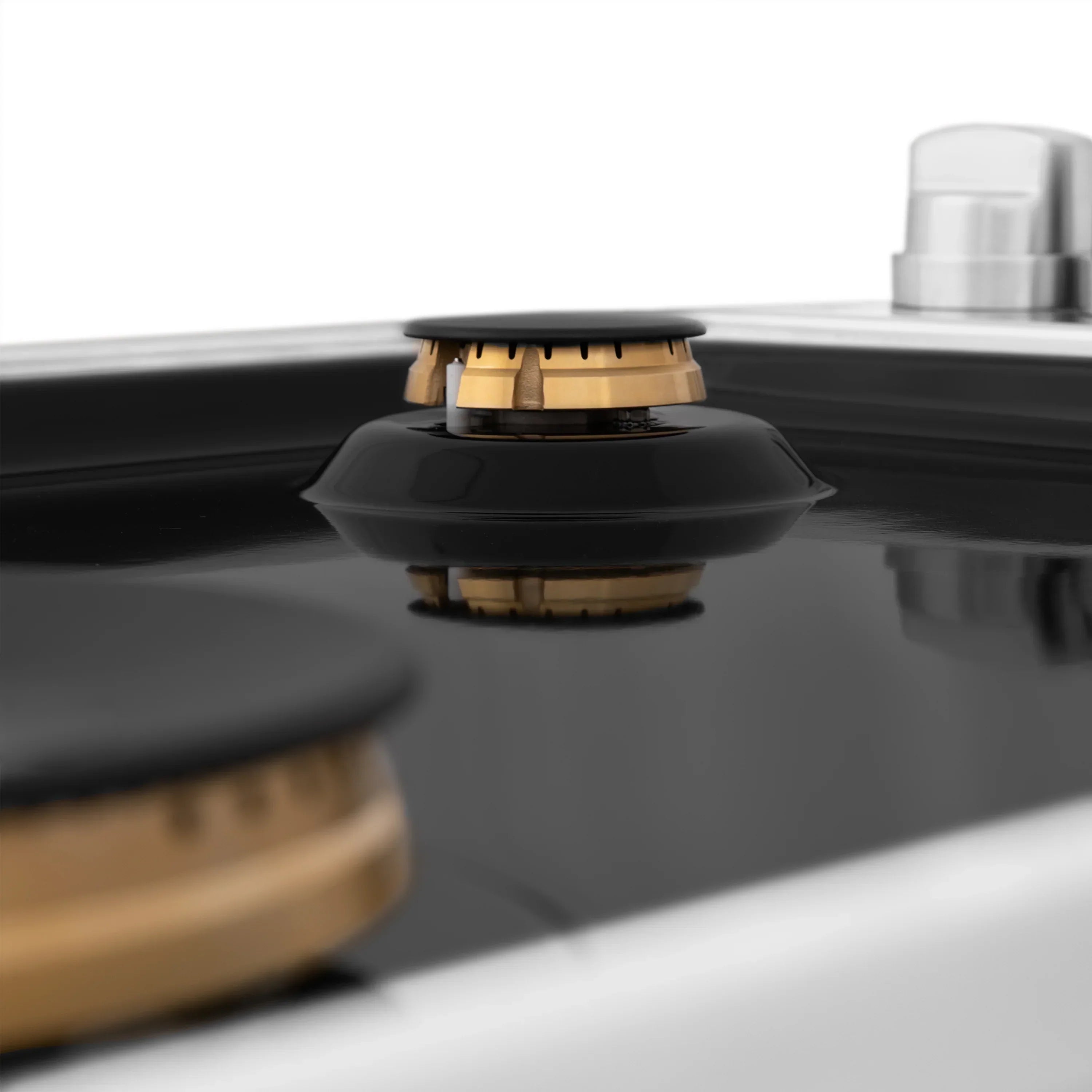 ZLINE 30" Gas Cooktop with 4 Gas Brass Burners and Black Porcelain Top, RC-BR-30-PBT