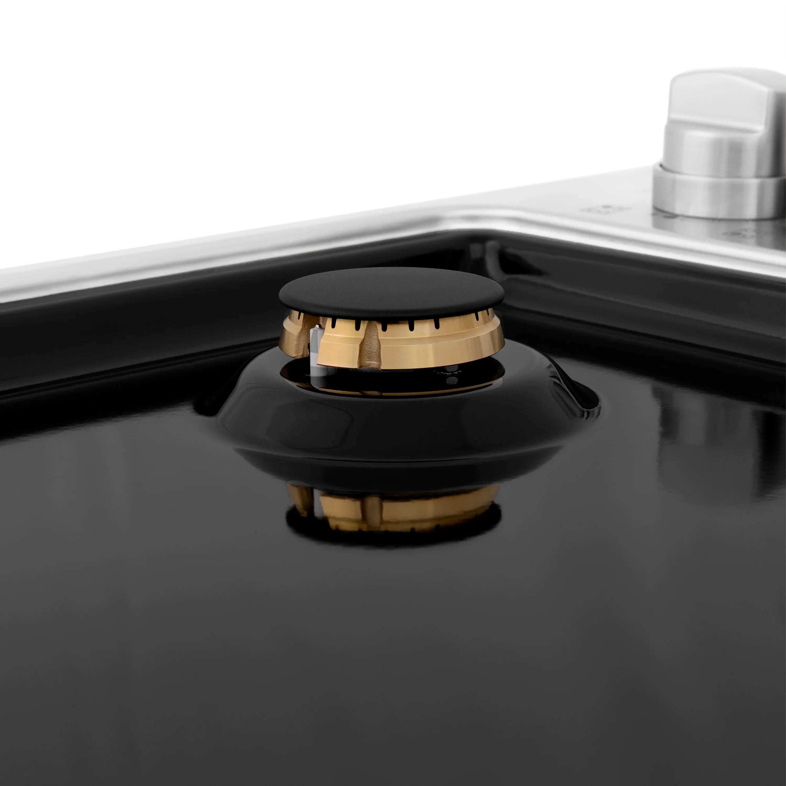 ZLINE 30" Gas Cooktop with 4 Gas Brass Burners and Black Porcelain Top, RC-BR-30-PBT