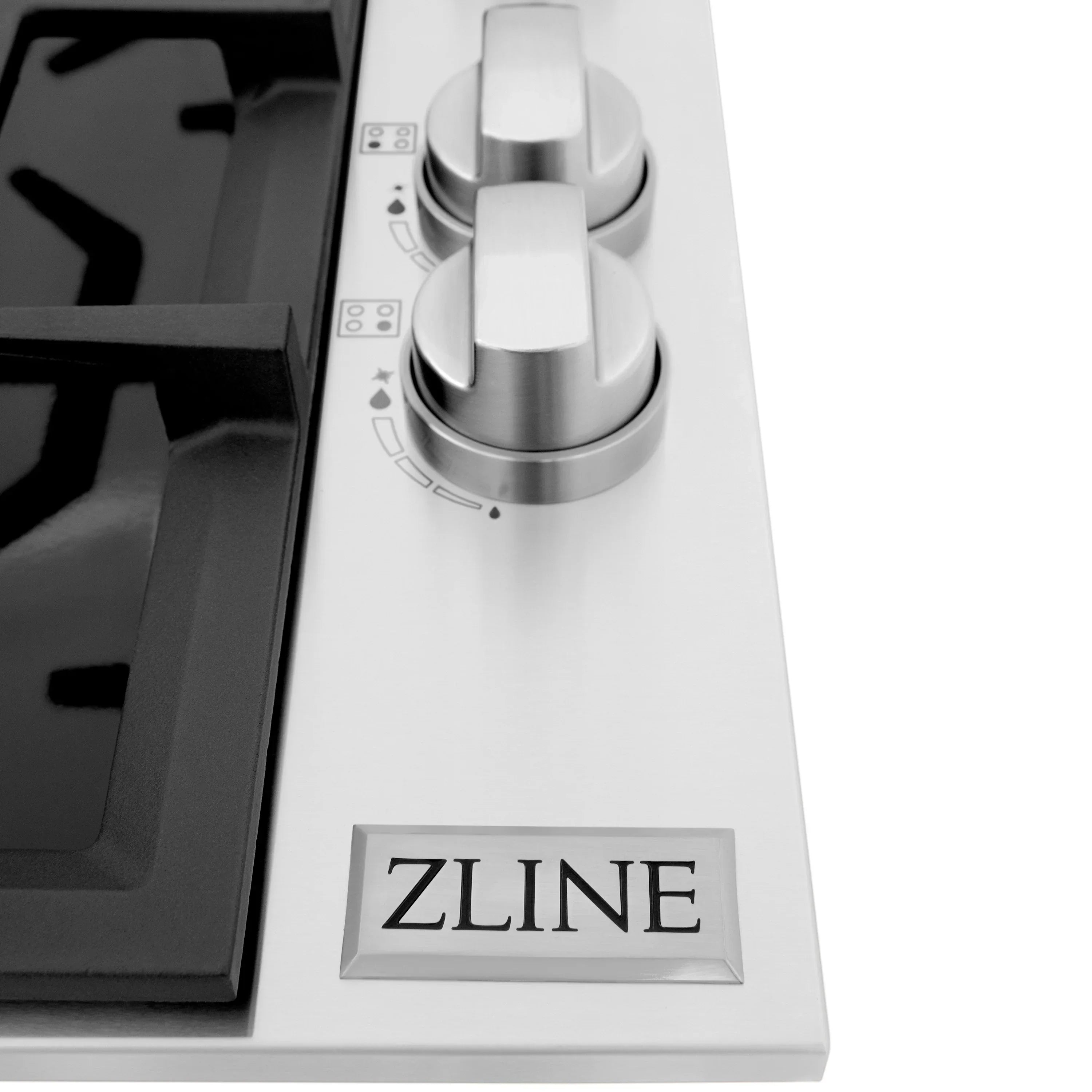 ZLINE 30" Gas Cooktop with 4 Gas Brass Burners and Black Porcelain Top, RC-BR-30-PBT