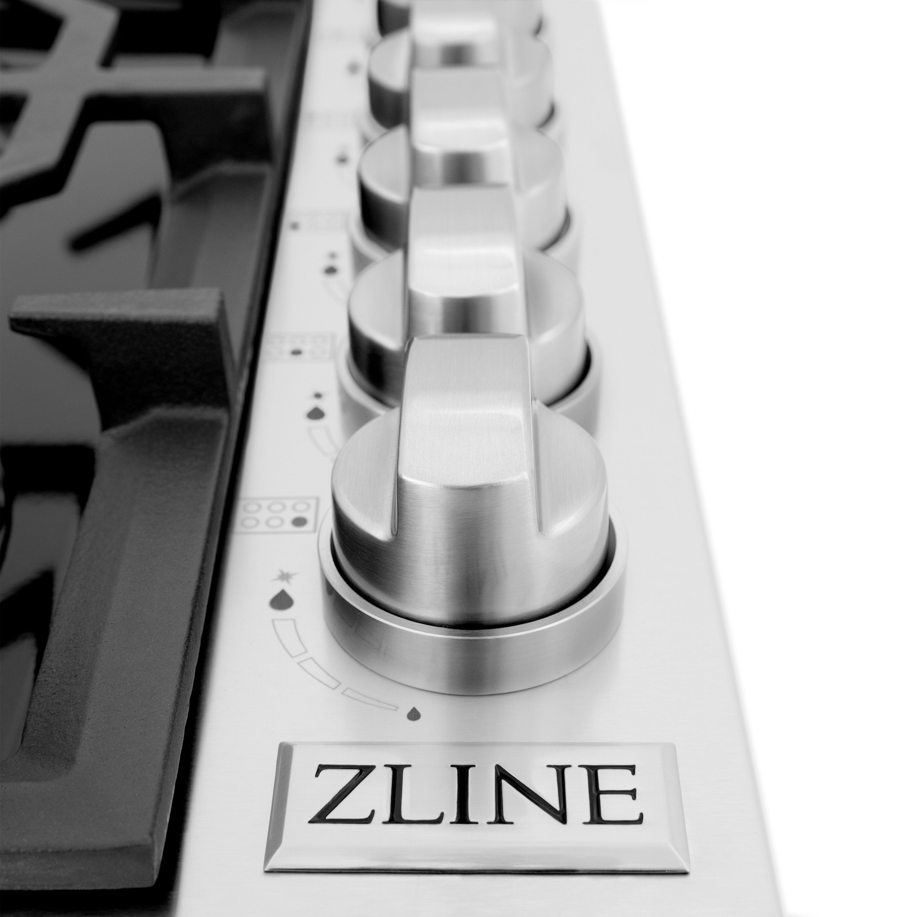 ZLINE 36" Gas Cooktop with 6 Gas Burners and Black Porcelain Top, RC36-PBT