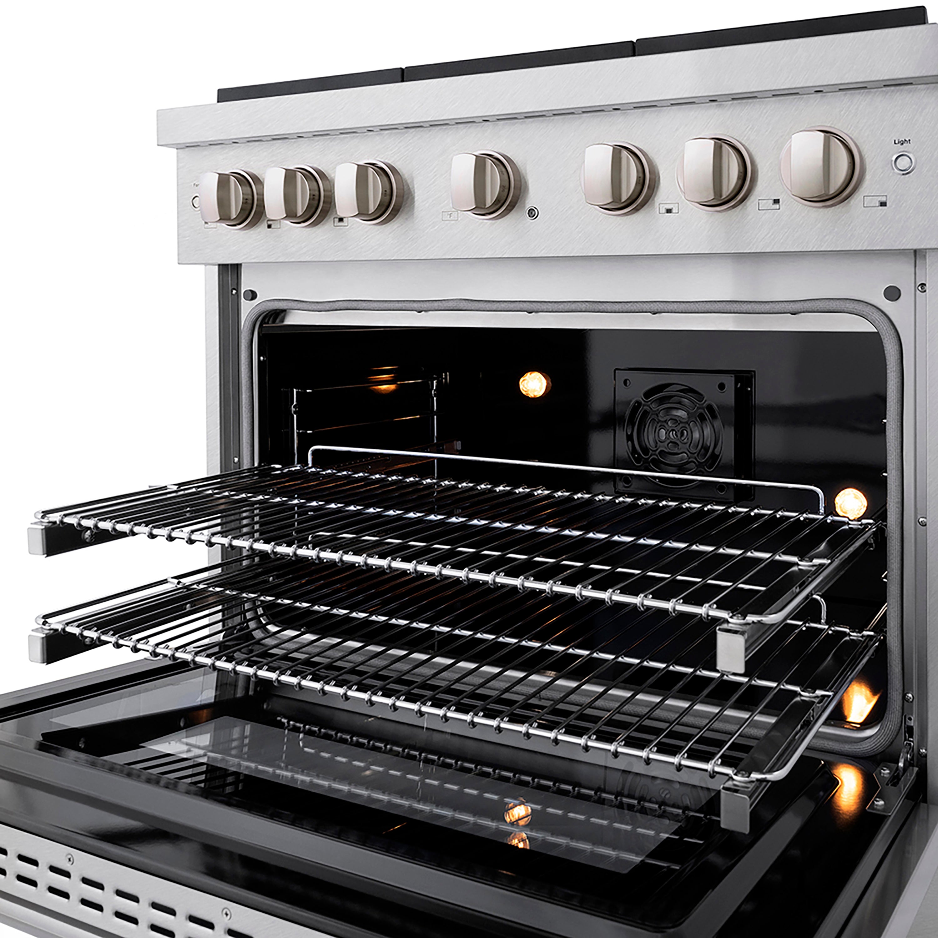 ZLINE 36 in. Dual Fuel Range 5.2 cu. ft. 6 Burner DuoPro™ Cooktop Electric Convection Oven Satin Stainless Steel (PSDRS-36)