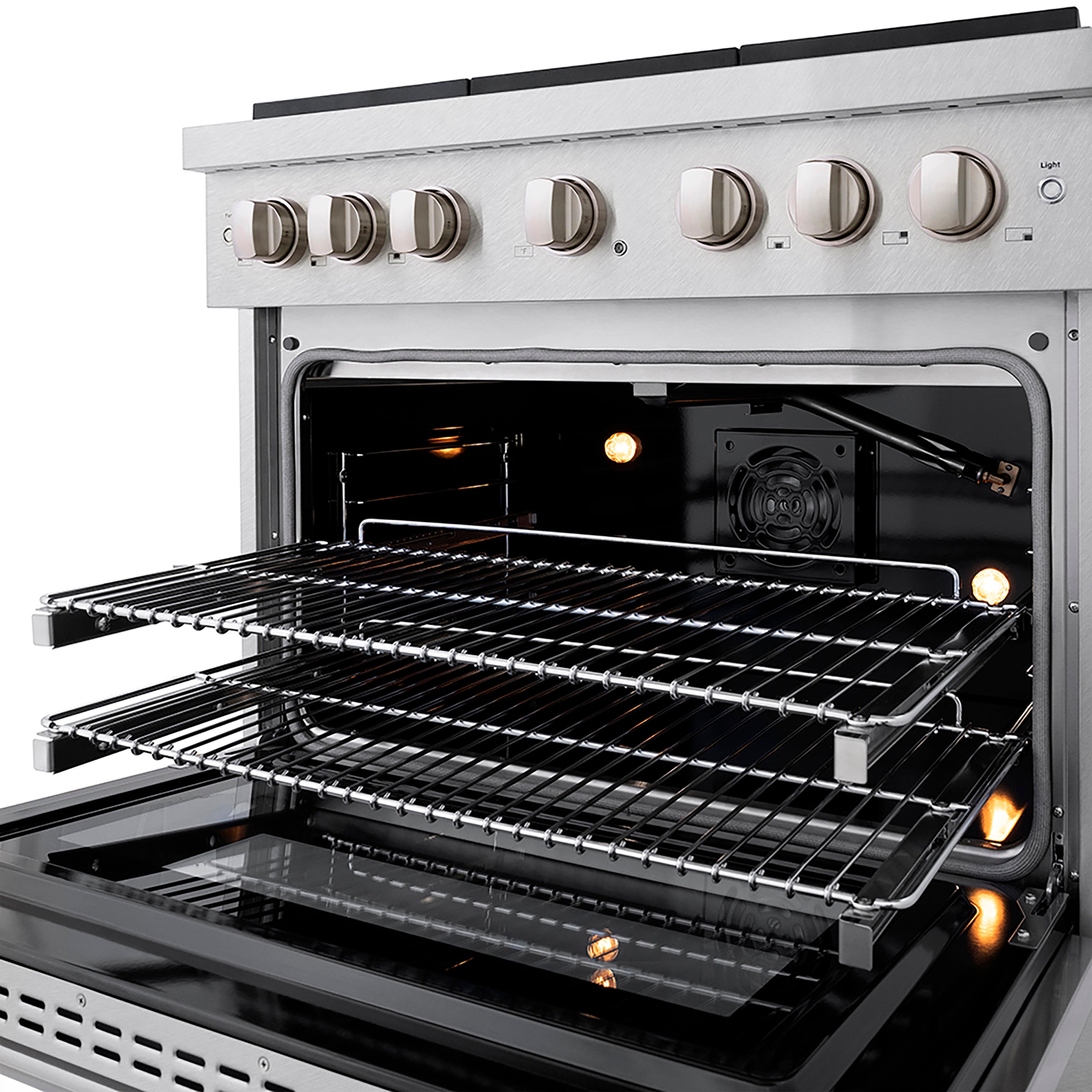 ZLINE 36 in. Gas Range 5.2 cu. ft. Capacity, 6 Burner DuoPro™ Cooktop, Convection Gas Oven, Satin Stainless Steel (PSGRS-36)