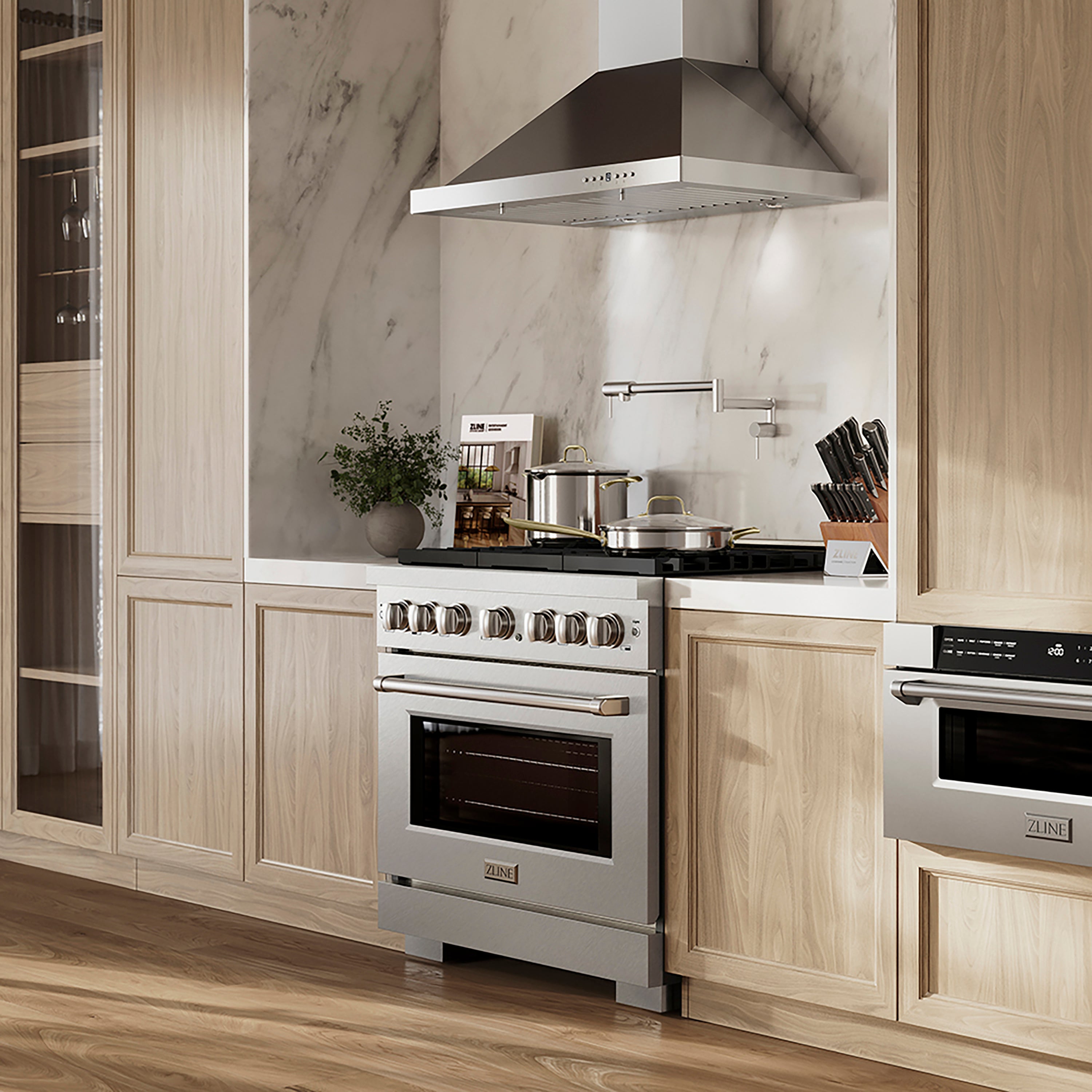 ZLINE 36 in. Gas Range 5.2 cu. ft. Capacity, 6 Burner DuoPro™ Cooktop, Convection Gas Oven, Satin Stainless Steel (PSGRS-36)