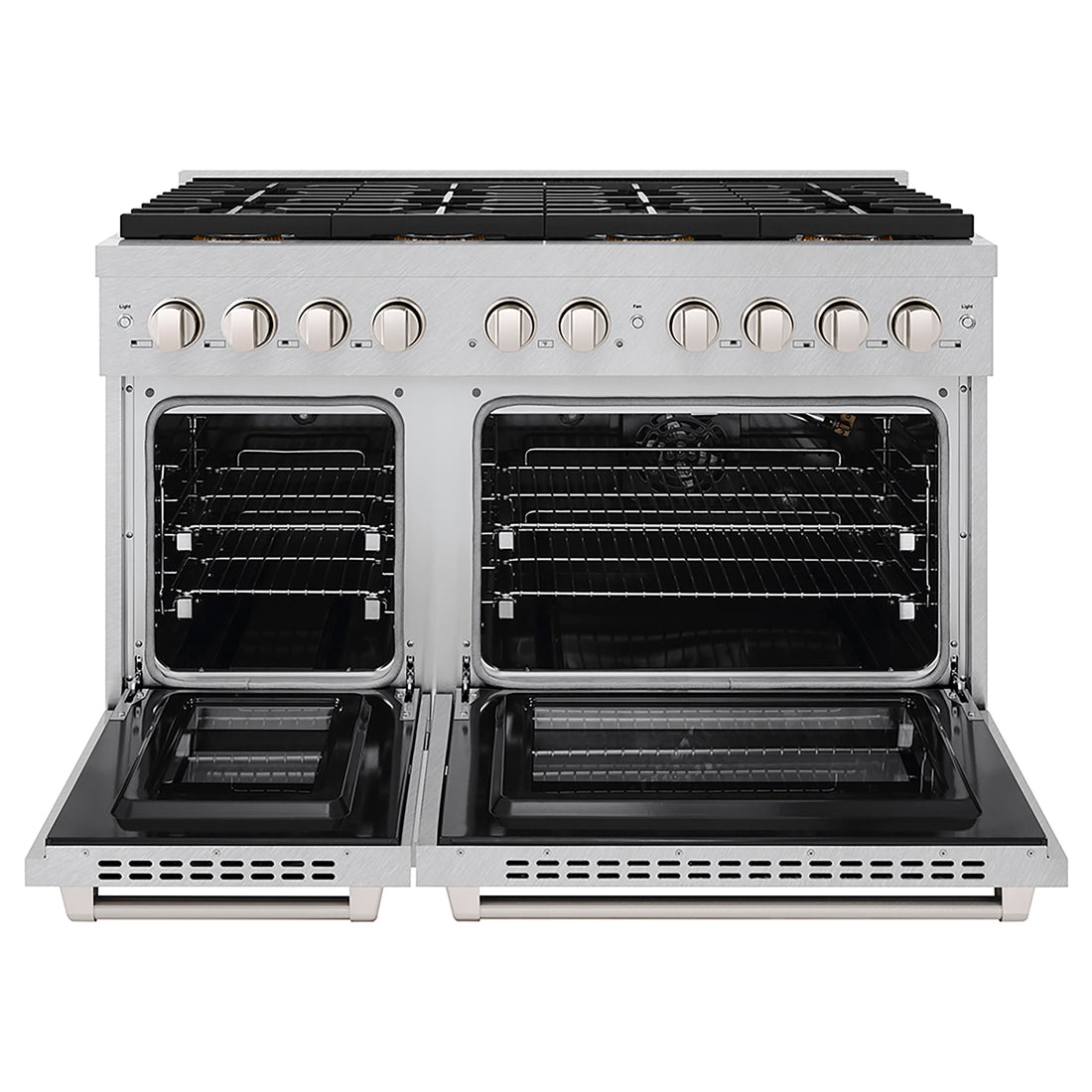 ZLINE 48 in. Gas Range 6.7 cu. ft. Dual Oven with 8 Burner DuoPro™ Cooktop, Satin Stainless Steel (PSGRS-48)