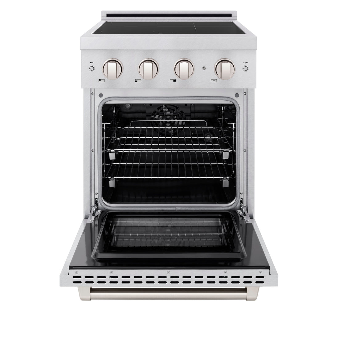 ZLINE 24 in. Induction Range 5.2 cu. ft. 3 Element Cooktop Electric Oven Satin Stainless Steel (SINRS-24)