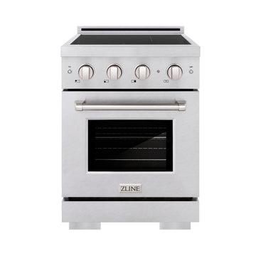 ZLINE 24 in. Induction Range 5.2 cu. ft. 3 Element Cooktop Electric Oven Satin Stainless Steel (SINRS-24)