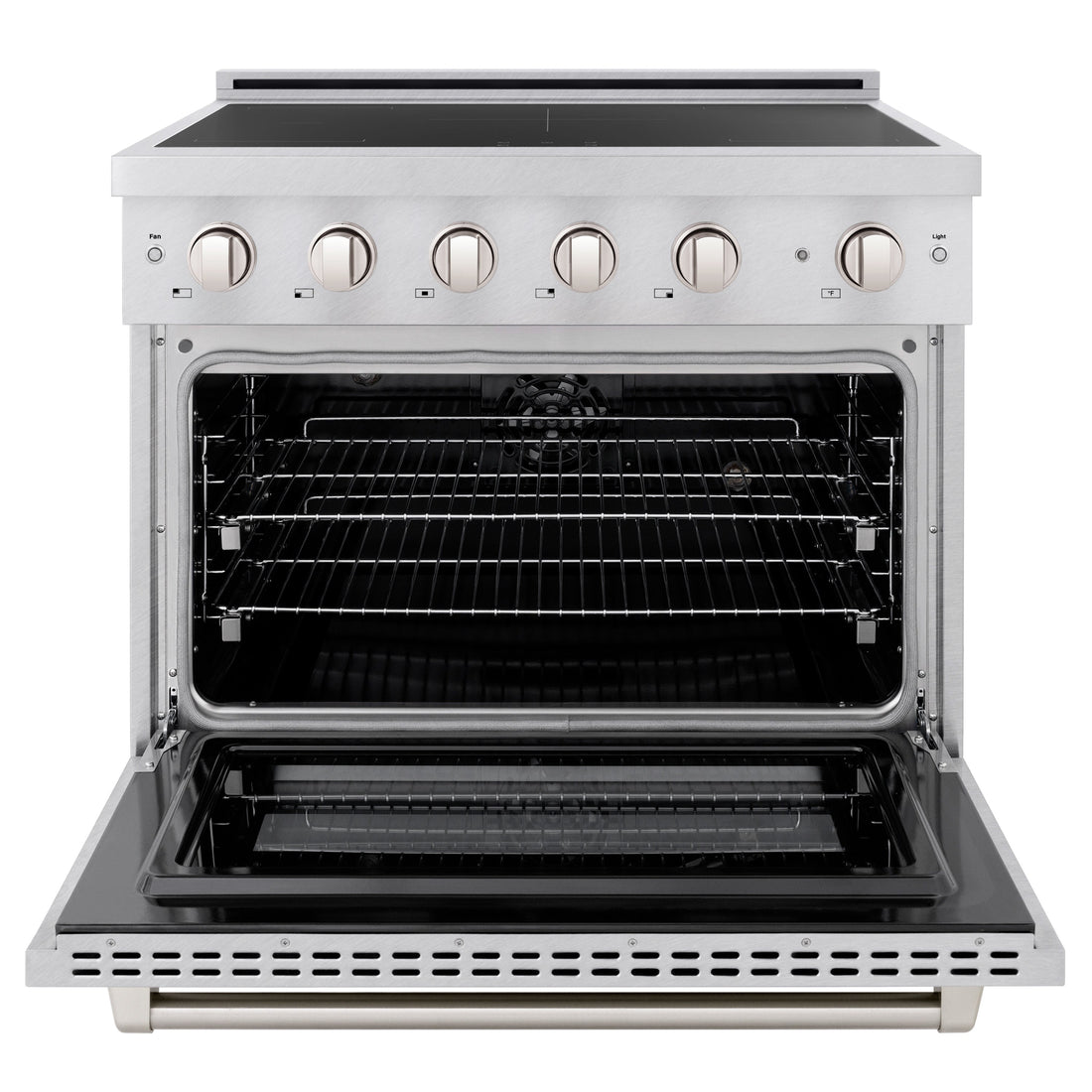 ZLINE 36 in. Induction Range 5.2 cu. ft. 5 Element Cooktop Electric Oven Satin Stainless Steel (SINRS-36)