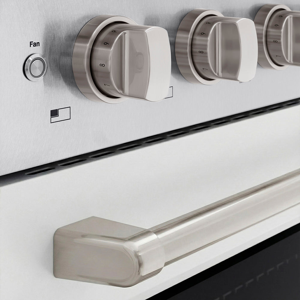 ZLINE 36 in. Induction Range 5.2 cu. ft. Electric Convection Oven 5 Element Cooktop Satin Stainless Steel White Matte Door (SINRS-WM-36)