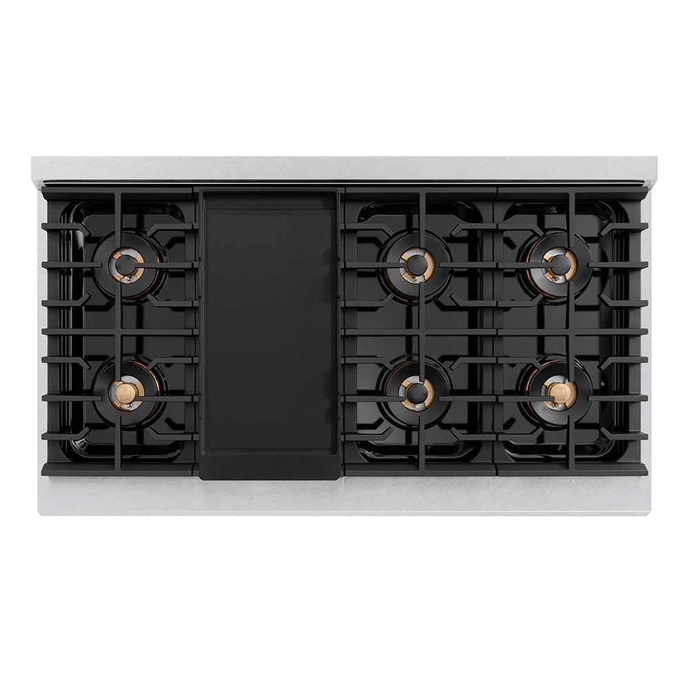 ZLINE 48" Paramount Gas Rangetop with 8 Burner DuoPro™ Cooktop in Satin Stainless Steel, PSRTS-48
